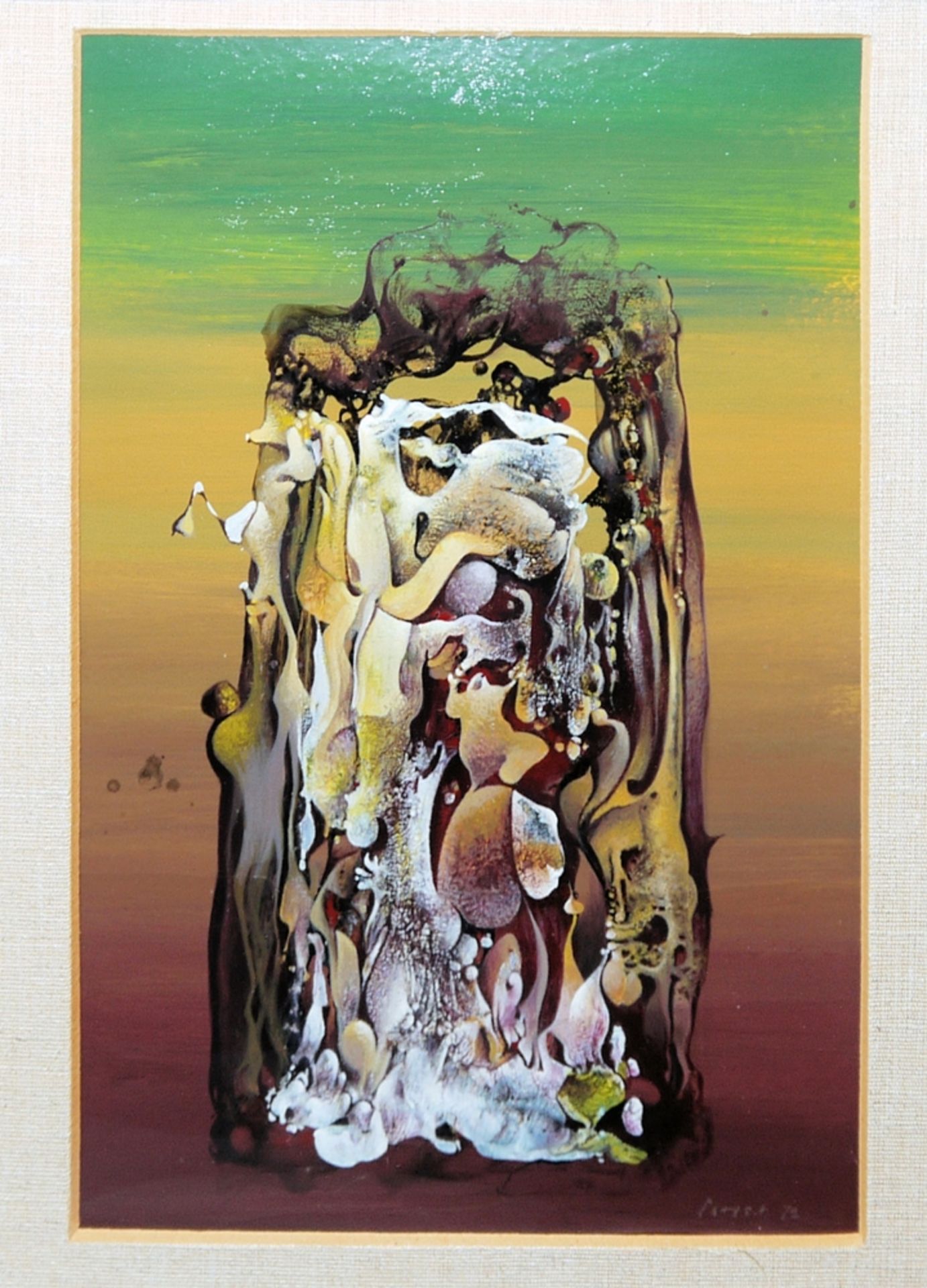 Josef Istler, zwei surreale Kompositionen, Paar Ölgemälde von 1972, gerahmt<b - Bild 2 aus 5