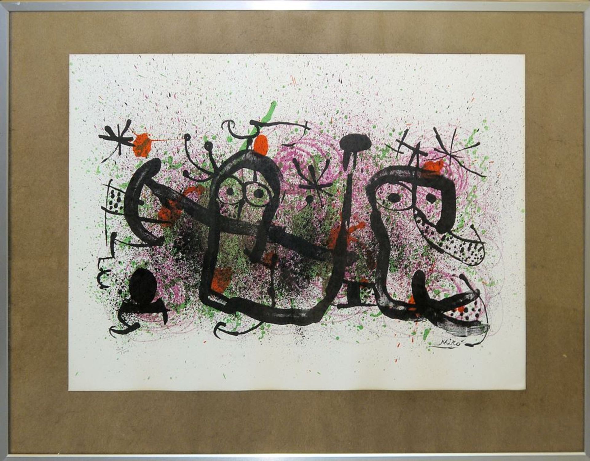Marc Chagall & Joan Miro & Bruno Bruni, 3 Graphiken, gerahmt