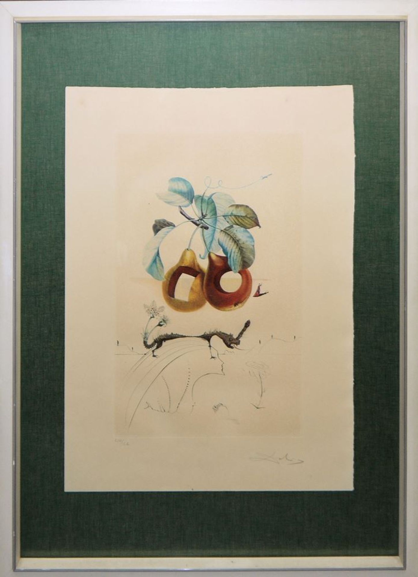 Salvador Dali, "Fruits troués" aus: "Flordali (Les Fruits)", 1969/70, Radierung auf Lithographie,