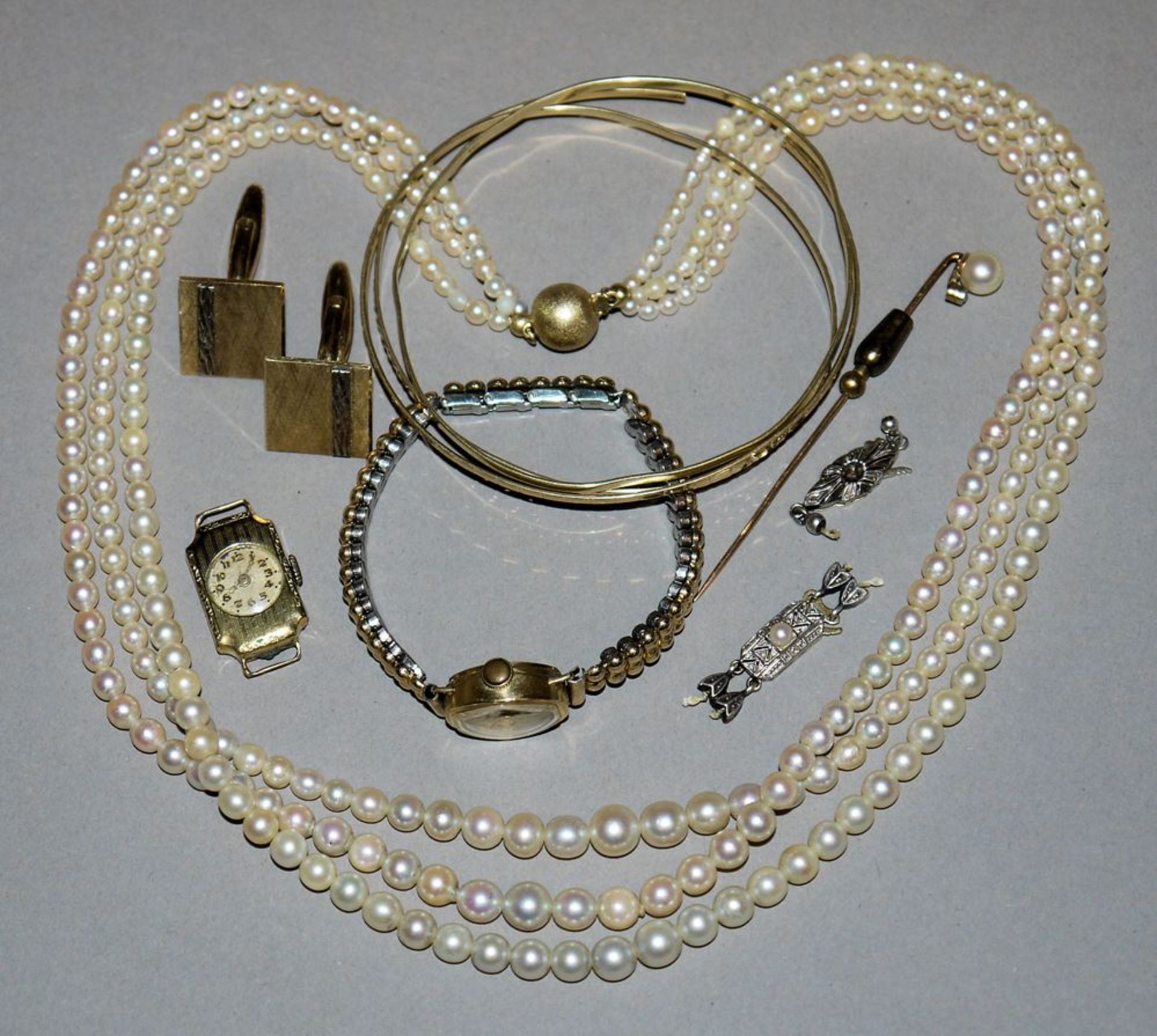 Slg. Goldschmuck- und Gold-Armbanduhren ab 1930