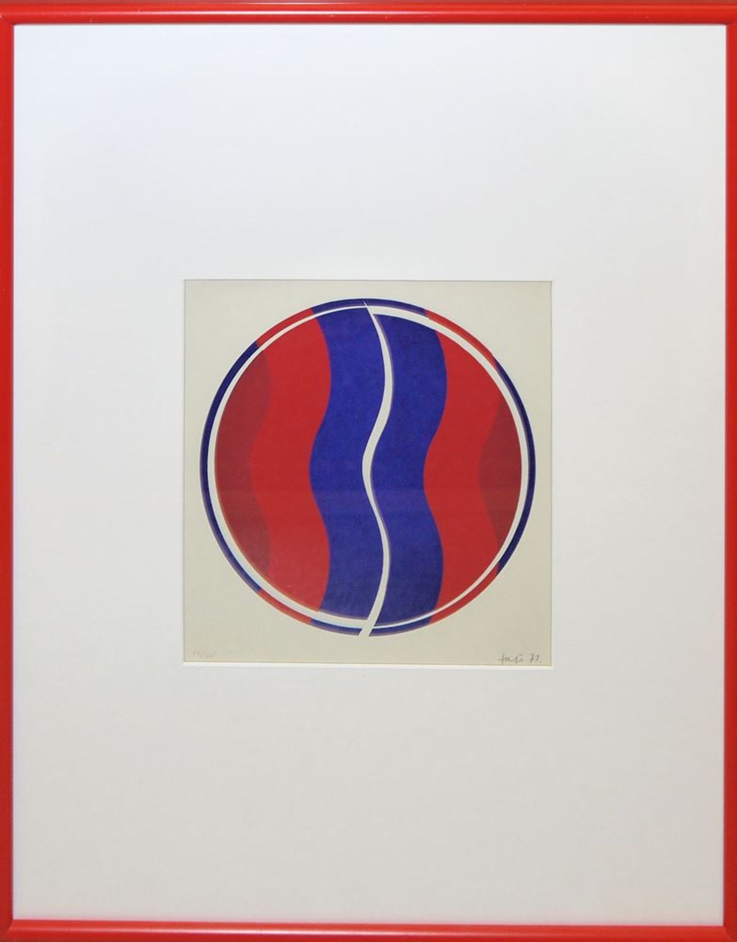 Janos Fajo, Konkrete Komposition, Serigrafie von (19)71, gerahmt