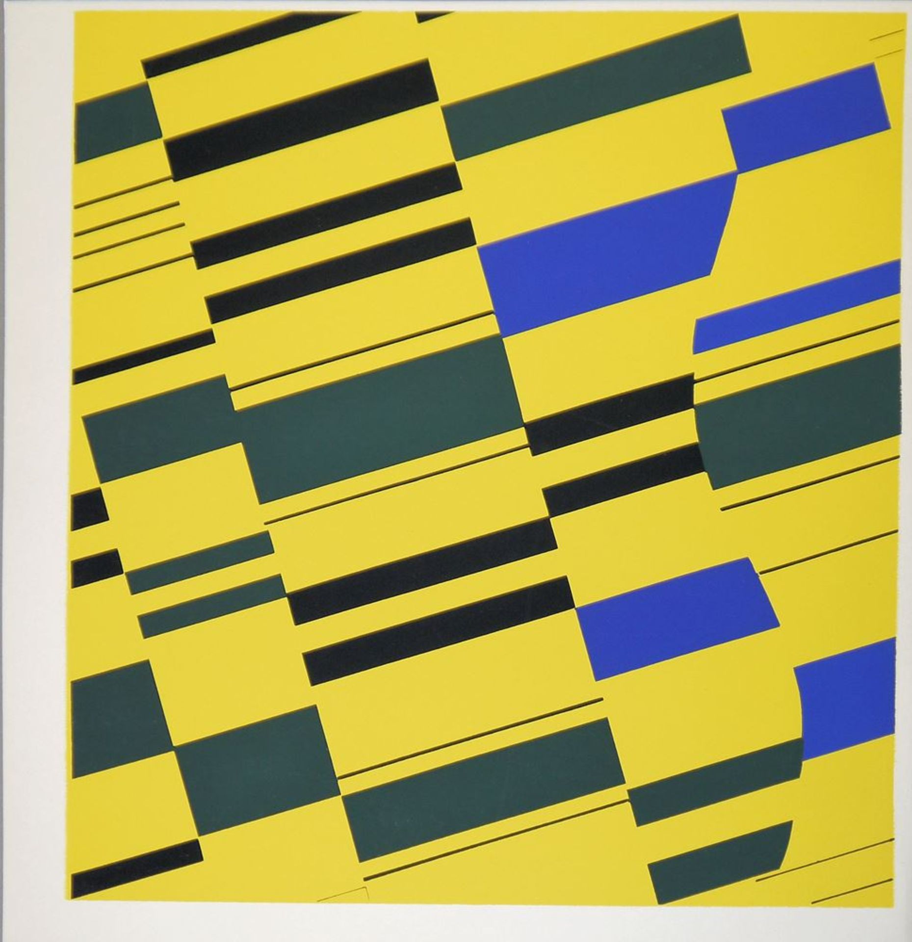 Günter Fruhtrunk, "Blauer Partikel", Farbserigraphie, 1963