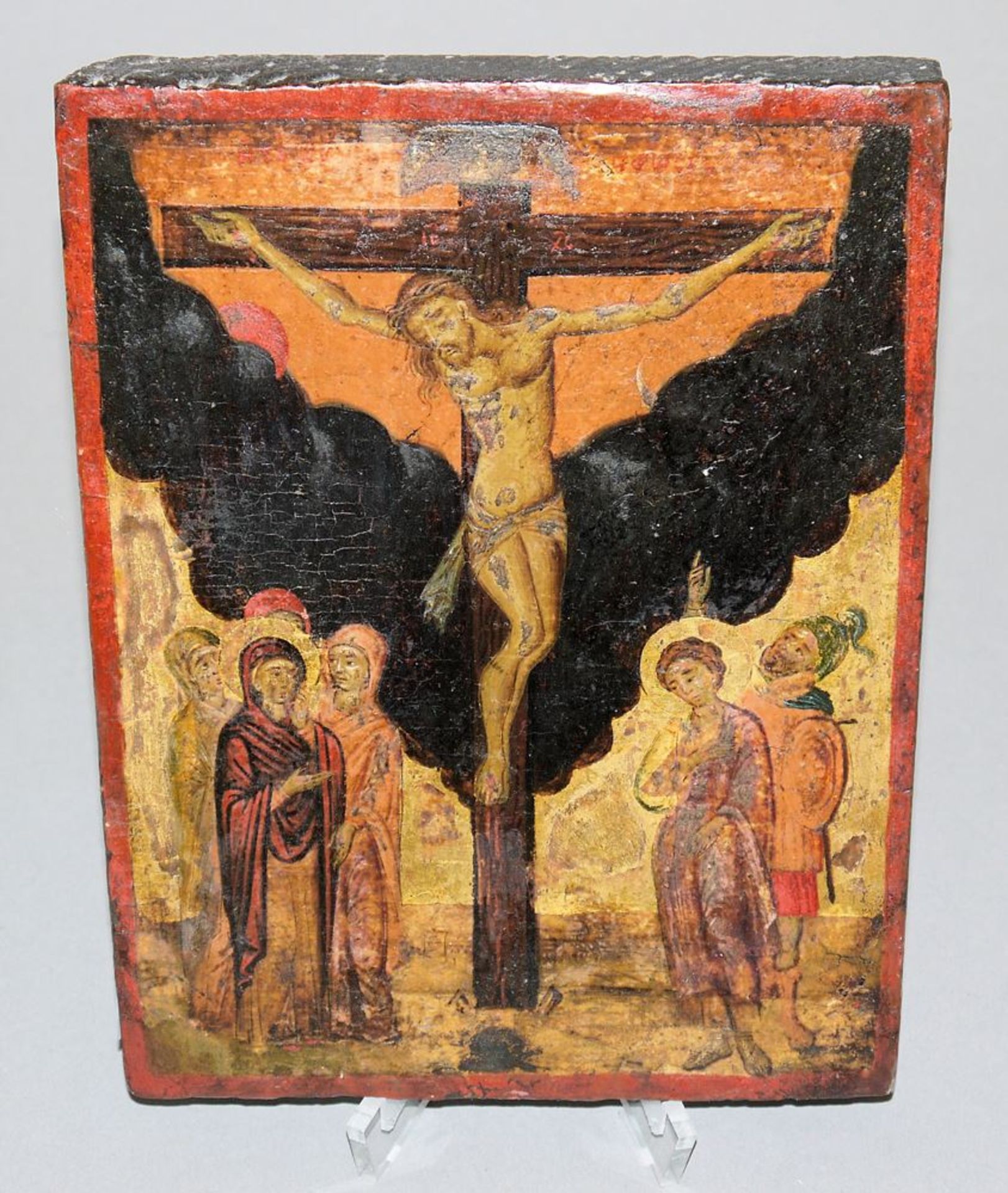 Ikone Kreuzigung, Griechenland, 18. Jh. mit Expertise