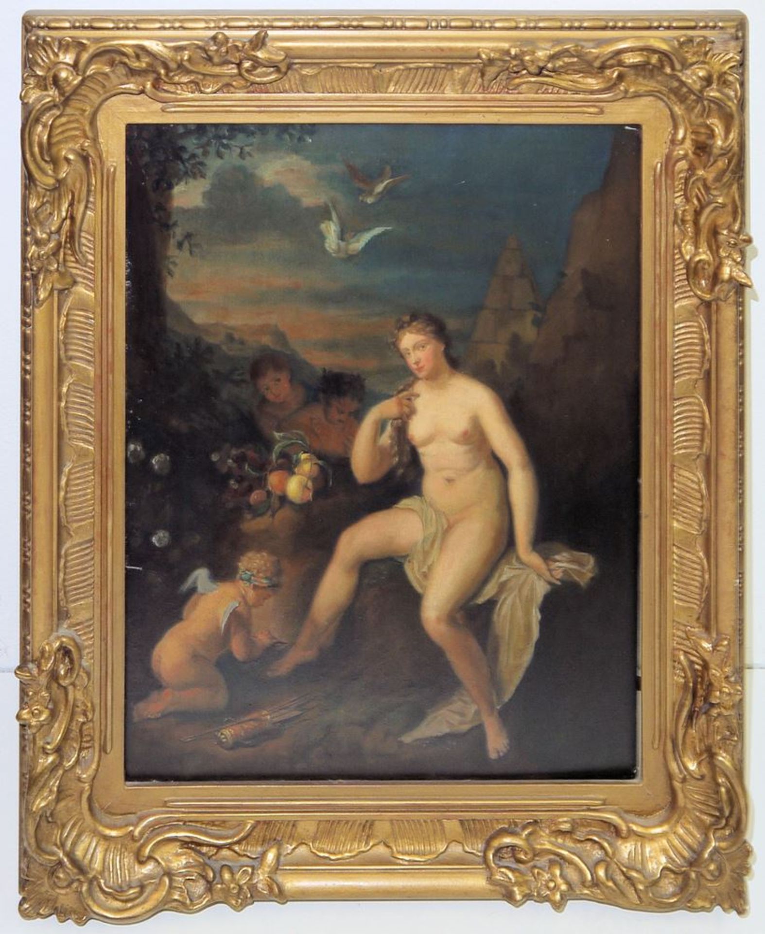 Adriaen van der Werff, meisterliche Kopie nach, Venus und Amor, Ölgemälde, 19. Jh., in altem