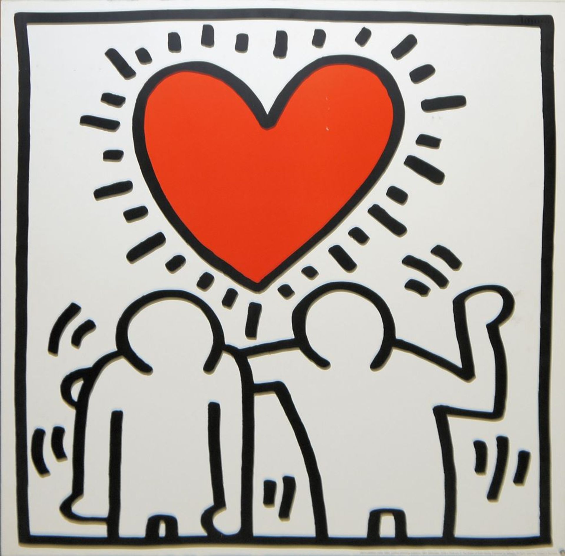 Keith Haring, "Six dancing people", Farbserigraphie von 1990 & "Wedding invitation", Offset auf - Bild 2 aus 2