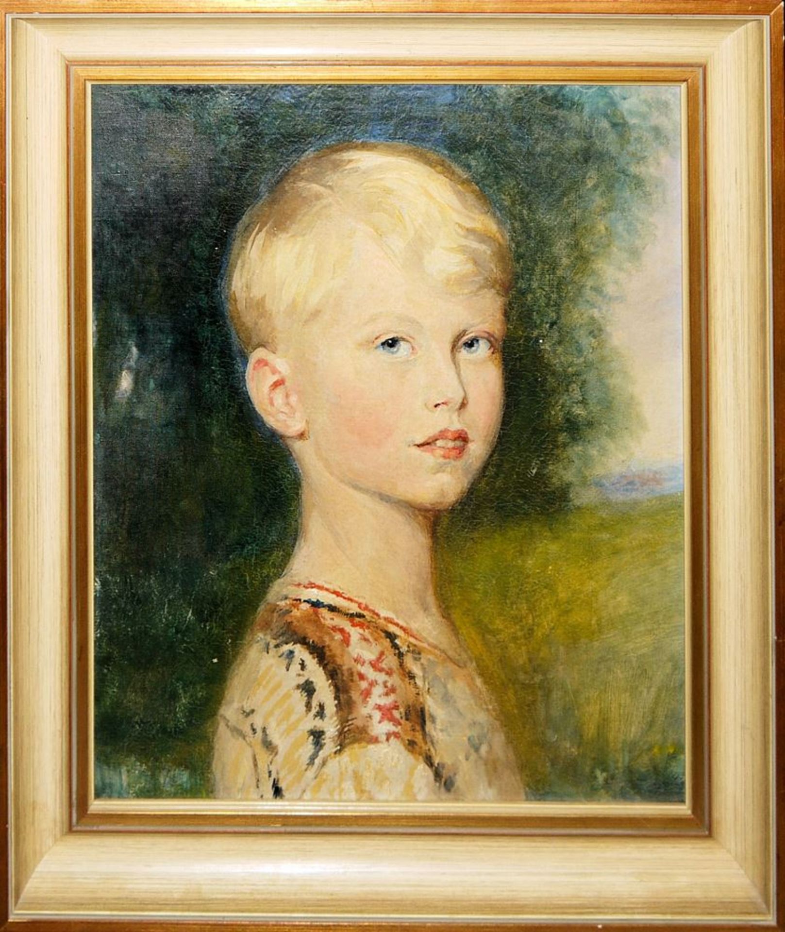 J. Gerlach, Kinderportrait der Thusnelda Glöggler & Anonym, Knabenportrait, Ölgemälde, 1901 u.