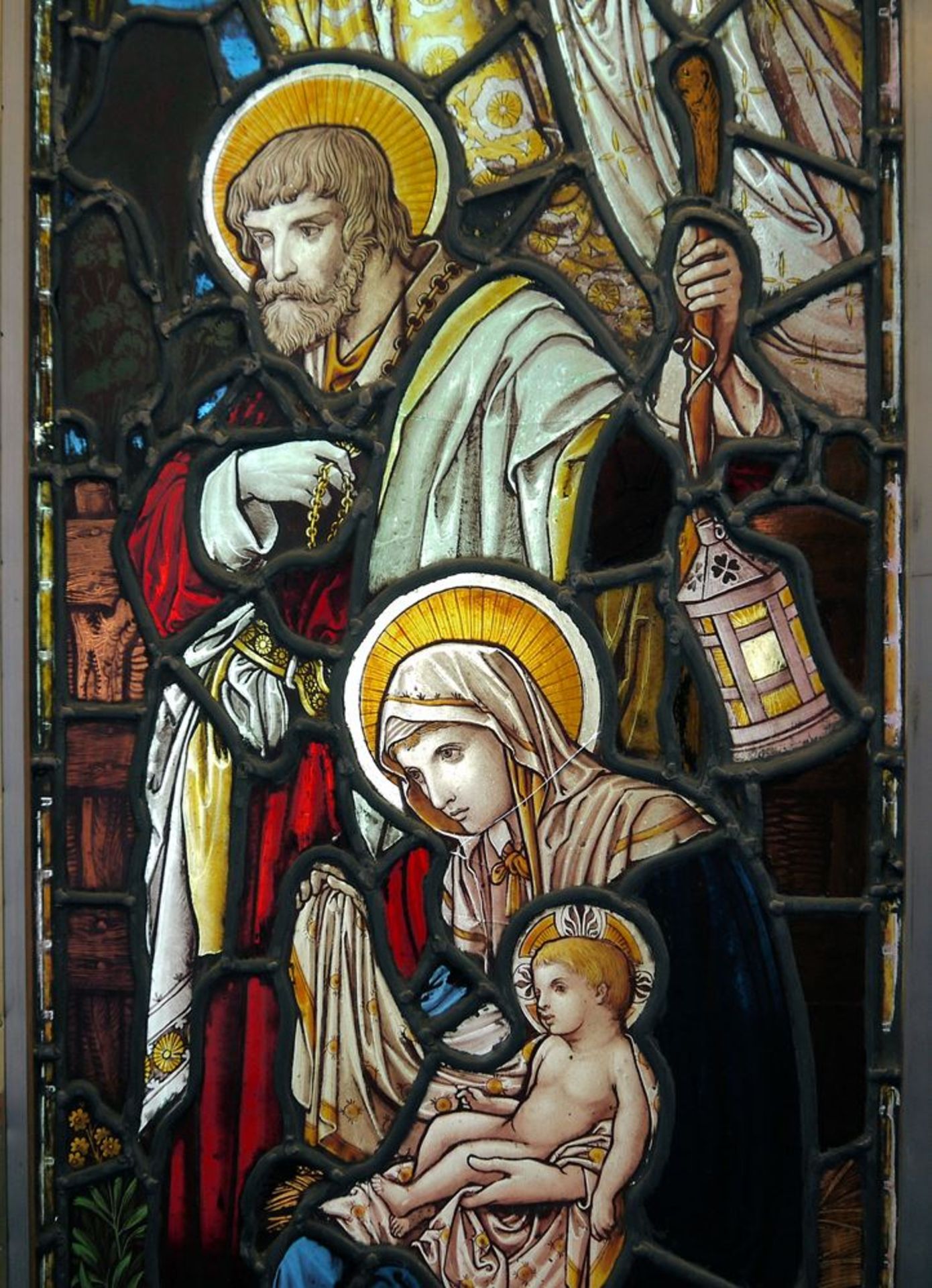 Kirchenfenster des 19. Jh.s mit Anbetung der Hirten, modern gefasst - Image 2 of 5
