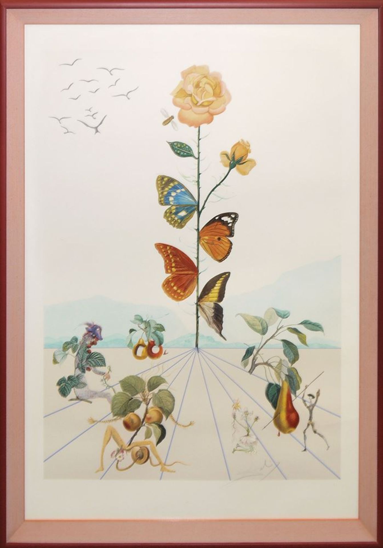 Salvador Dalí , Flordali II , große Lithographie, sign., galeriegerahmt & Jean Carzou, "Le voyage" &