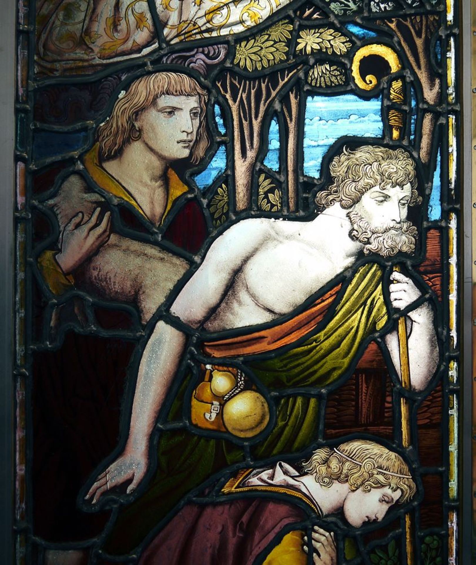 Kirchenfenster des 19. Jh.s mit Anbetung der Hirten, modern gefasst - Image 4 of 5