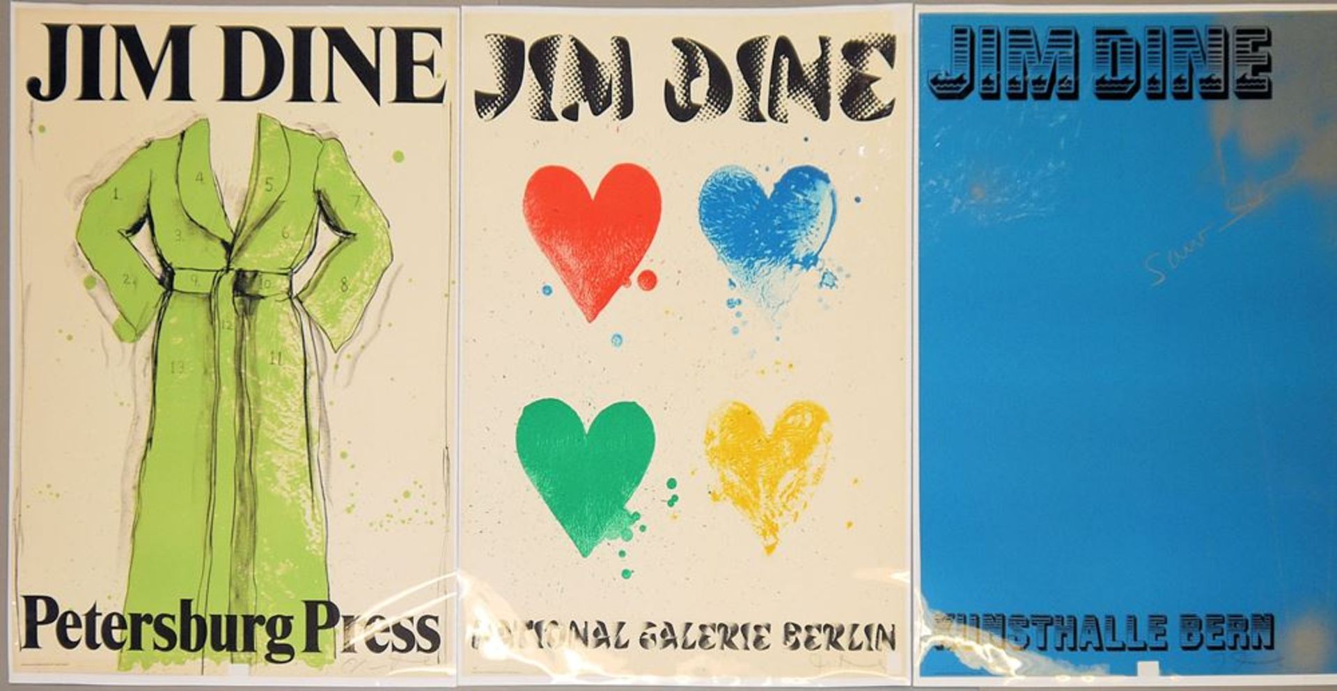 Jim Dine, 6 Farblithos, Ausstellungsplakate, 1971, signiert Für Selbstbesichtiger!