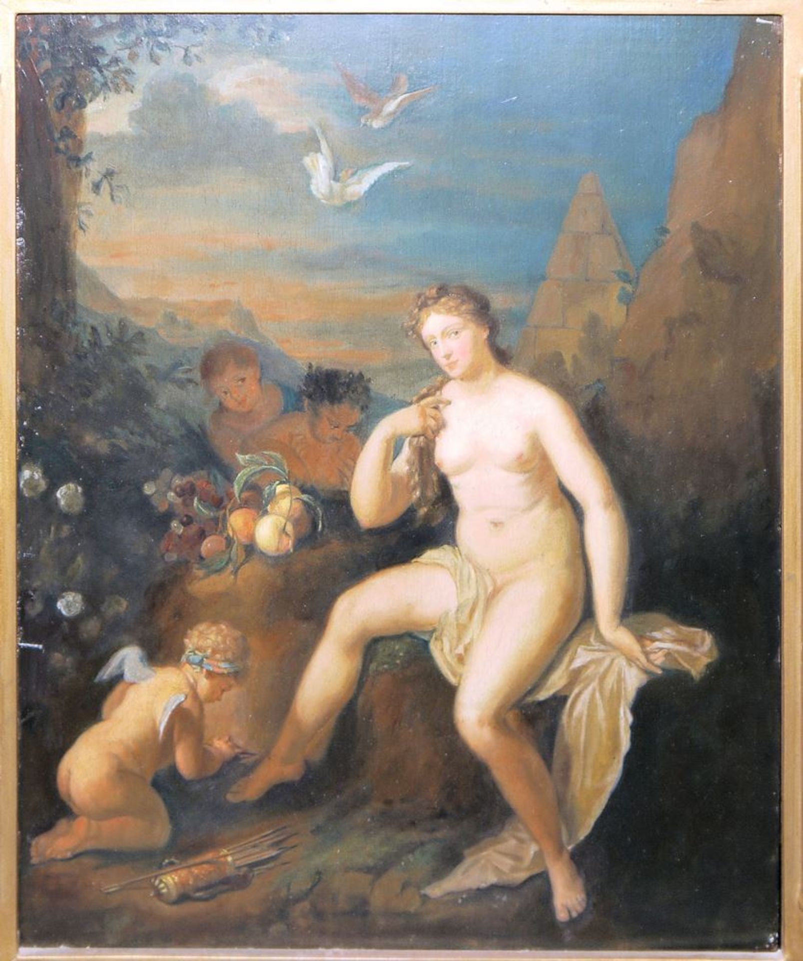 Adriaen van der Werff, meisterliche Kopie nach, Venus und Amor, Ölgemälde, 19. Jh., in altem - Bild 2 aus 2
