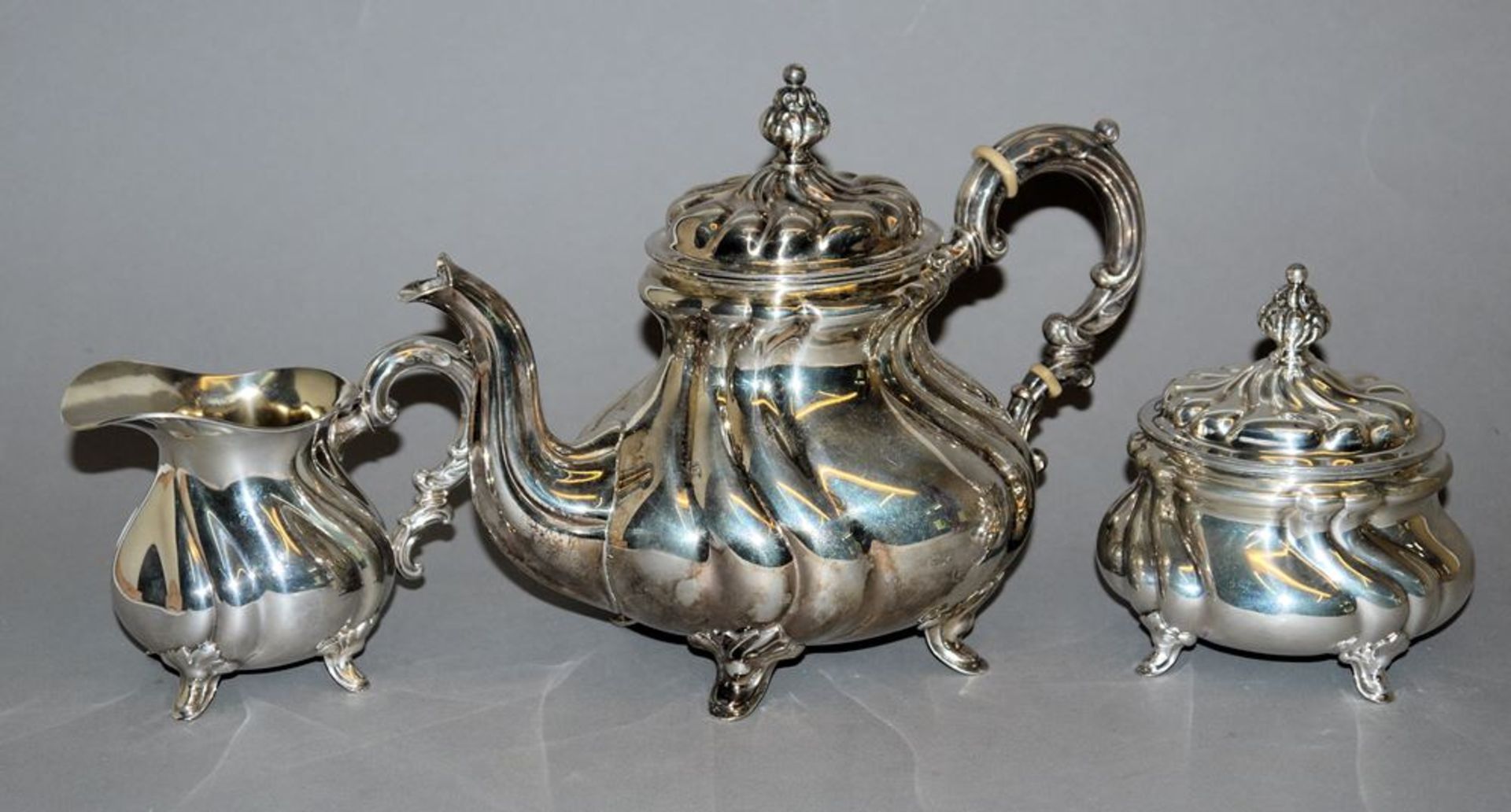 Dreiteiliger Teekern, Silber um 1930