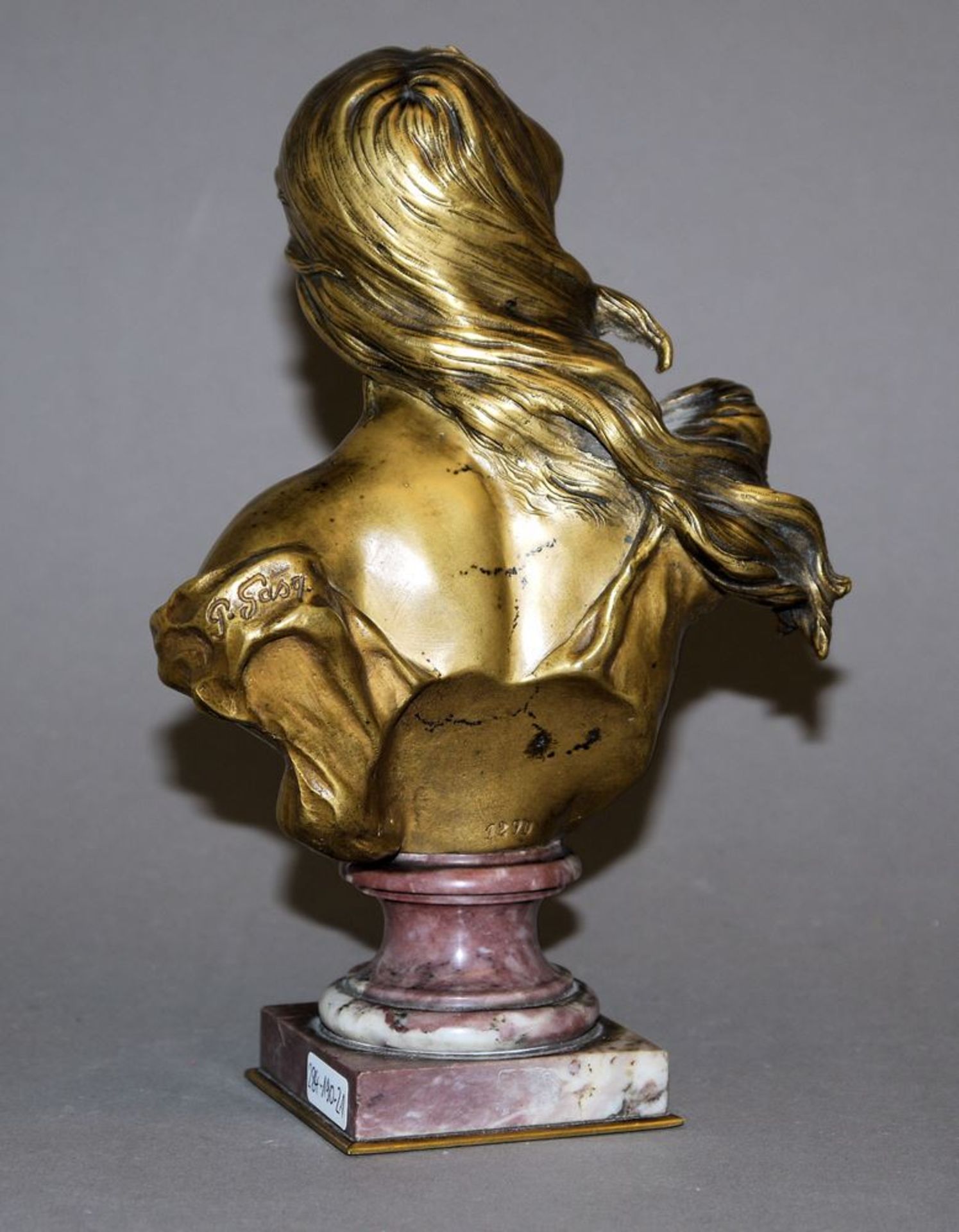 Paul Gasq, Bronzebüste der Diana, Frankreich um 1900 - Image 2 of 2