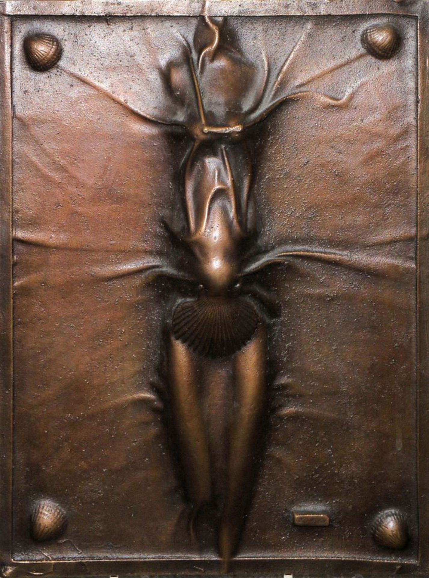 Paul Wunderlich, "Aphrodite", signiertes Bronzerelief von 1979