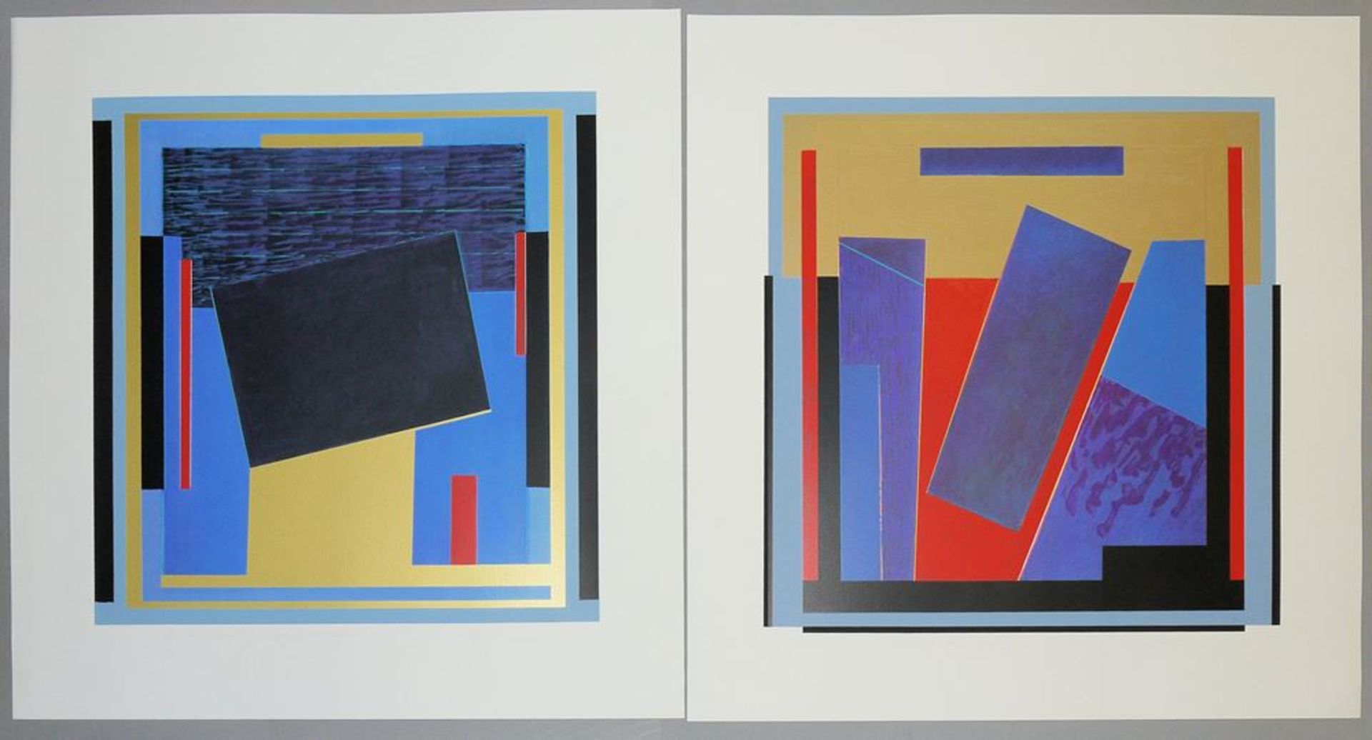 Otto Herbert Hajek, Konkrete Kunst, "Bildwandlung II A" & "Bildwandlung III A" 2 signierte