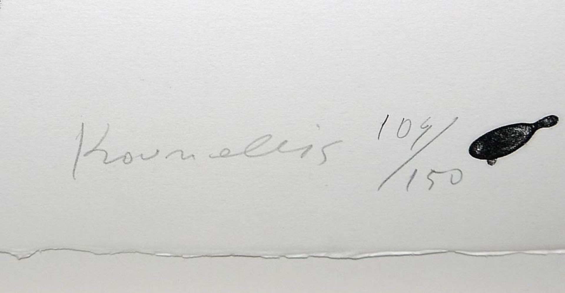 Jannis Kounellis, o.T., signierte Lithographie von 1993, Atelierrahmung mit Museumsglas - Bild 2 aus 2