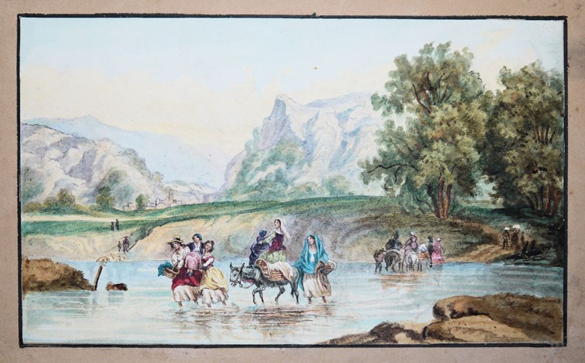 Baldi, Italien um 1760/80, zwei feine Aquarelle - Bild 2 aus 3