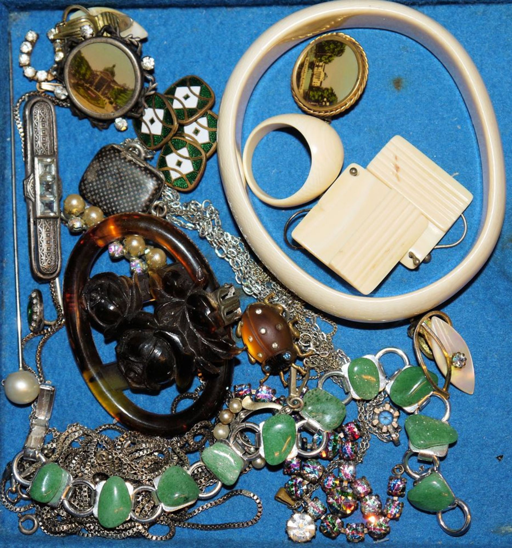 Sammlung Schmuck, Gold-, Silber- und Modeschmuck sowie Elfenbein, Art déco u.a. - Bild 2 aus 3