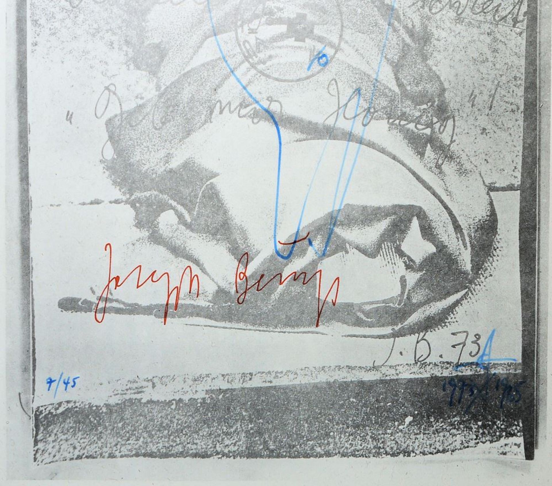 Joseph Beuys, Der Vogel, signierte Offsetlithographie mit Vogelzeichnung von Jonas Hafner, 1973/ - Image 2 of 2