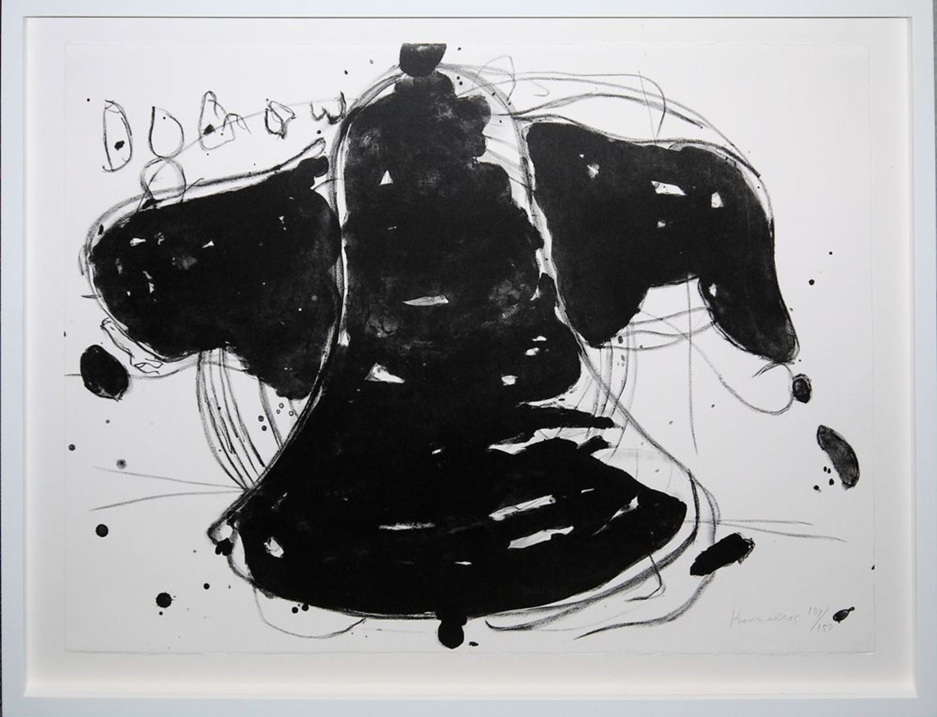 Jannis Kounellis, o.T., signierte Lithographie von 1993, Atelierrahmung mit Museumsglas