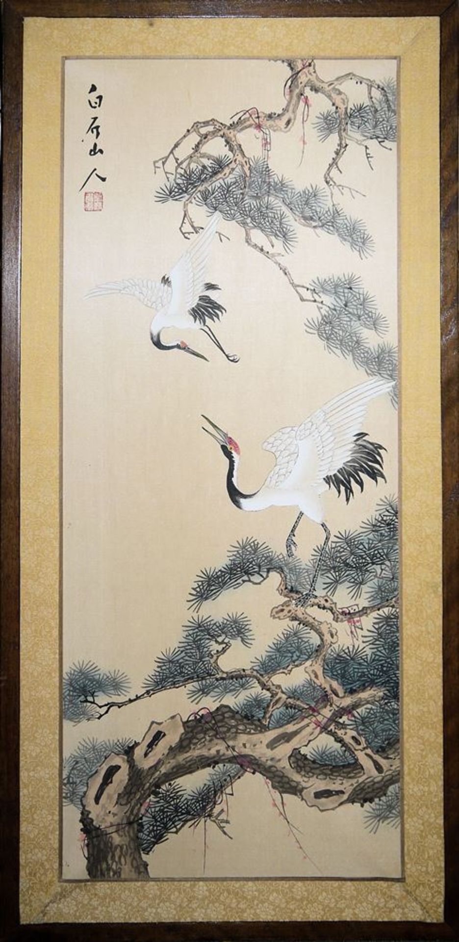 Drei dekorative Tuschemalereien, Japan 20. Jh. - Bild 3 aus 4