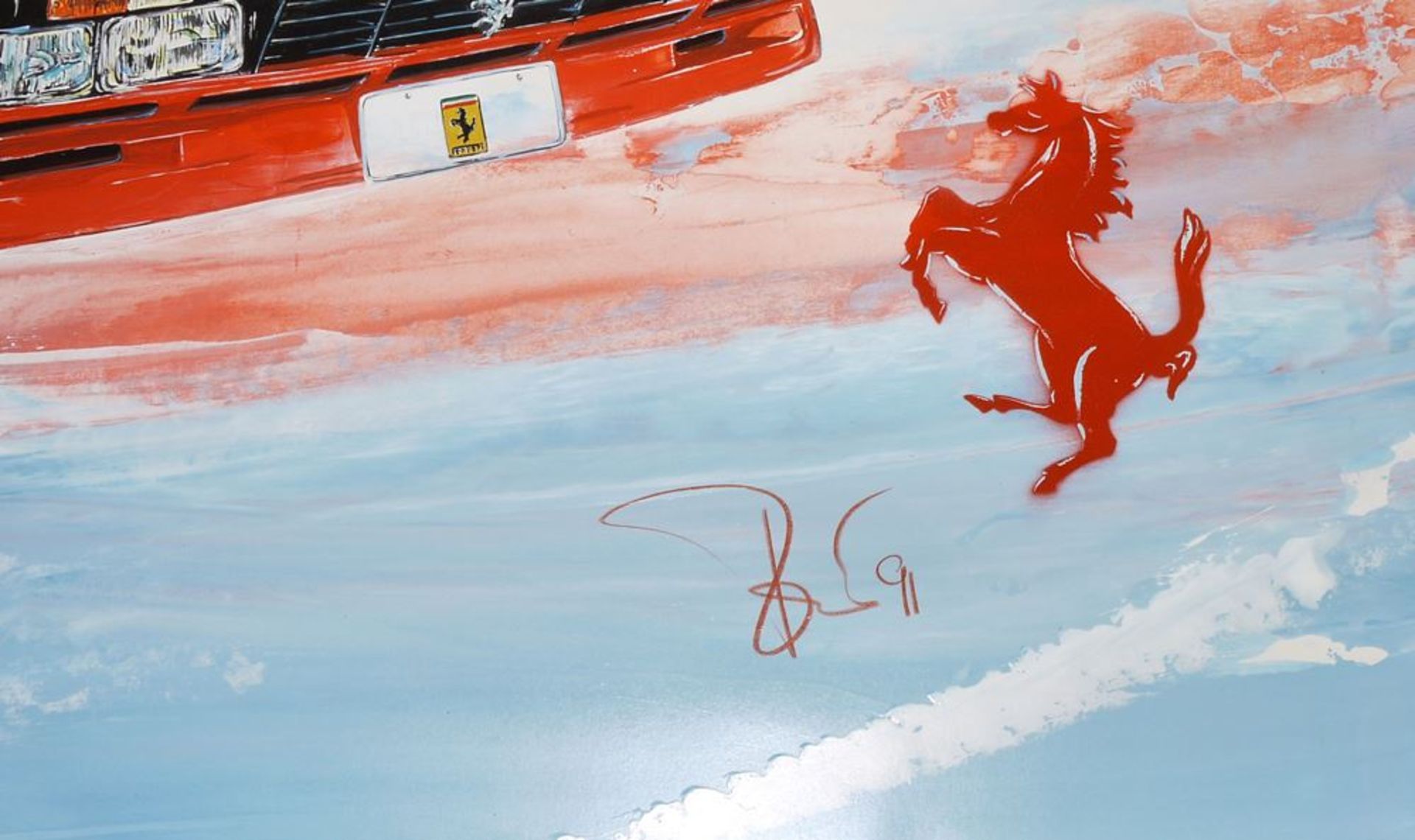 Ferrari-Gemälde, Ferrari 288 GTO, Acrylgemälde von (19)91 - Image 2 of 2