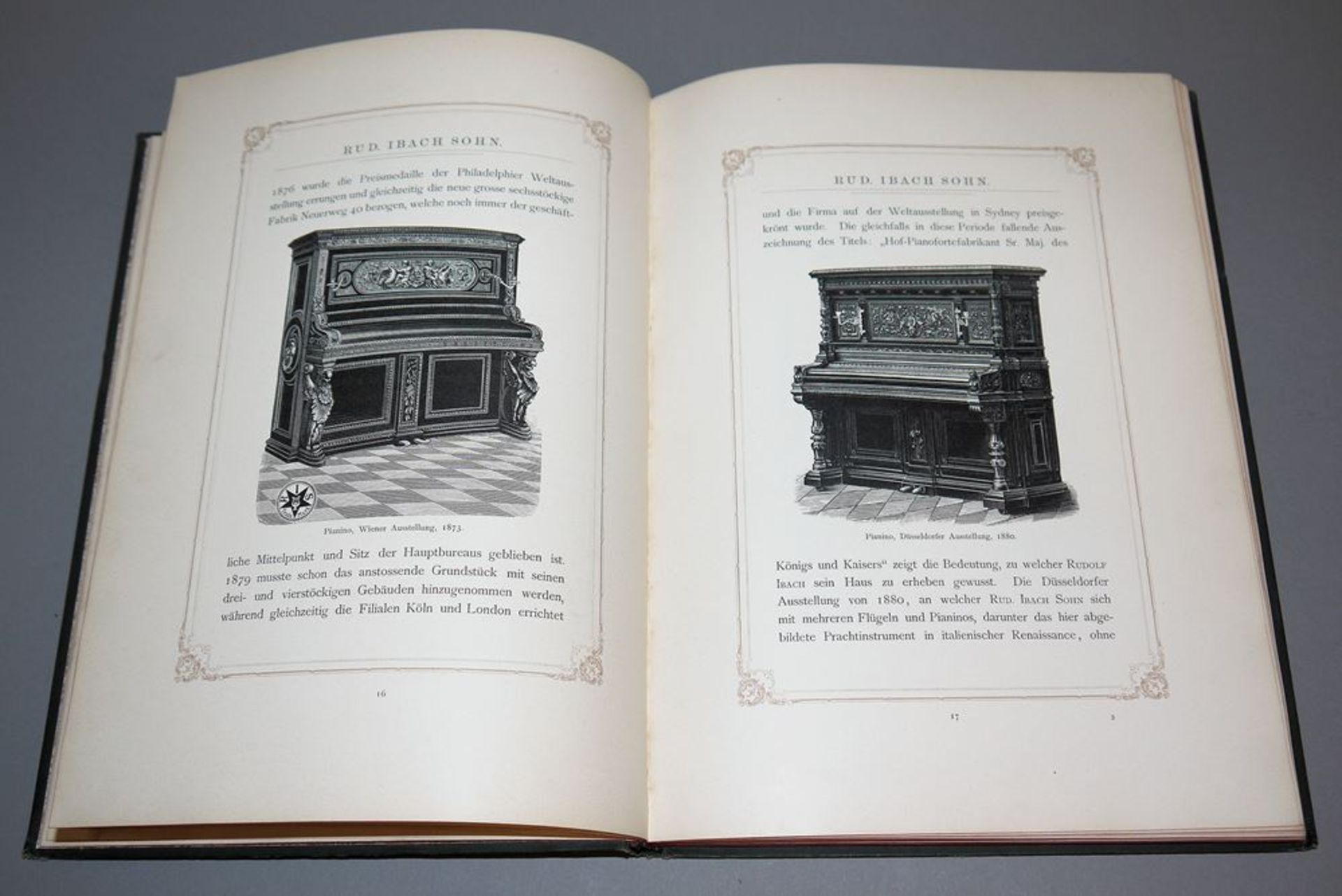 Buchrarität: Seltene Jubiläumsausgabe des Piano-Herstellers Rudolph Ibach, Barmen 1894 - Image 2 of 3