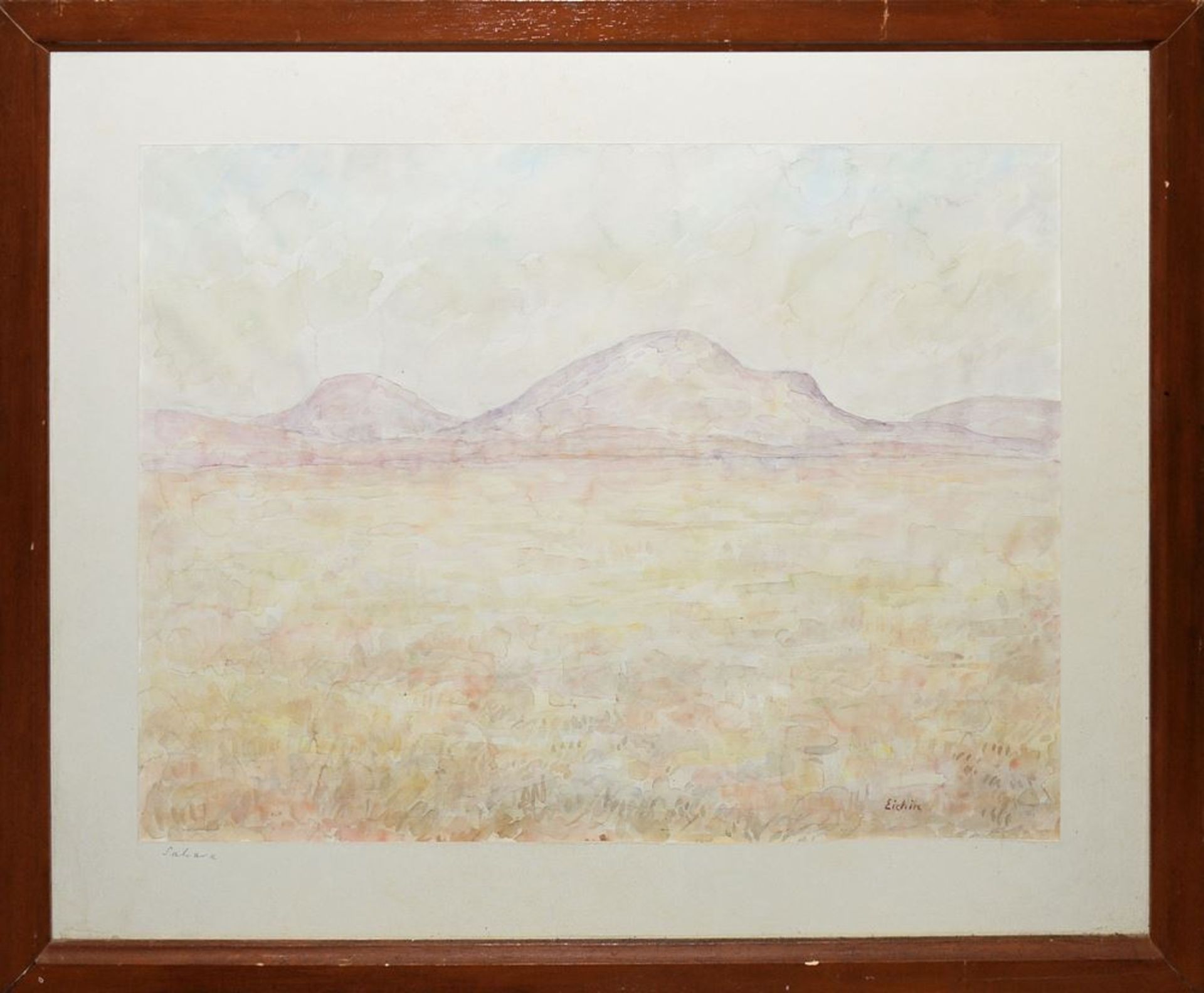 Max Eichin, "Sahara", Aquarell, gerahmt