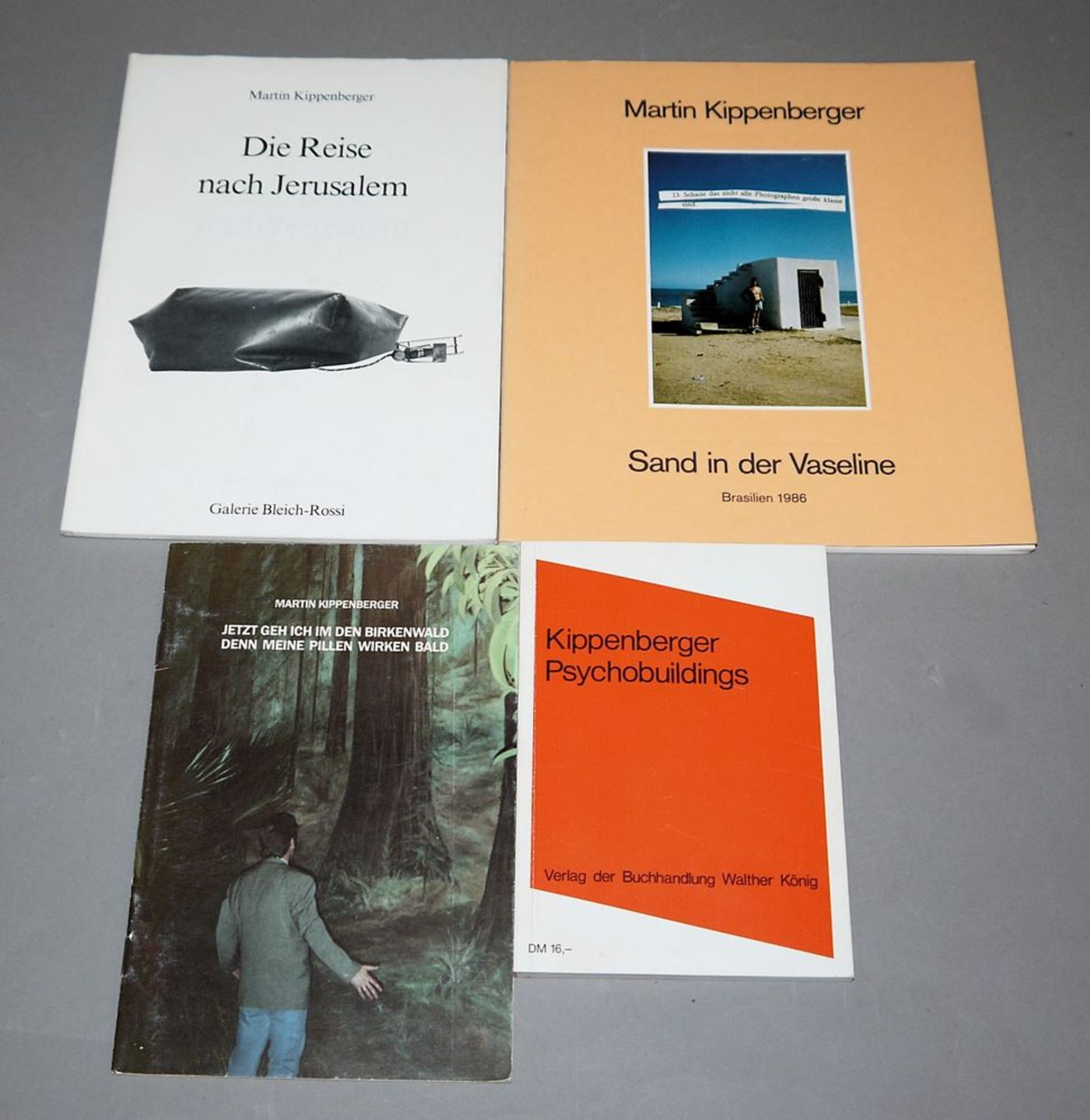 Martin Kippenberger, 4 Künstlerbücher/Kataloge, u.a. "Sand in der Vaseline", 1986