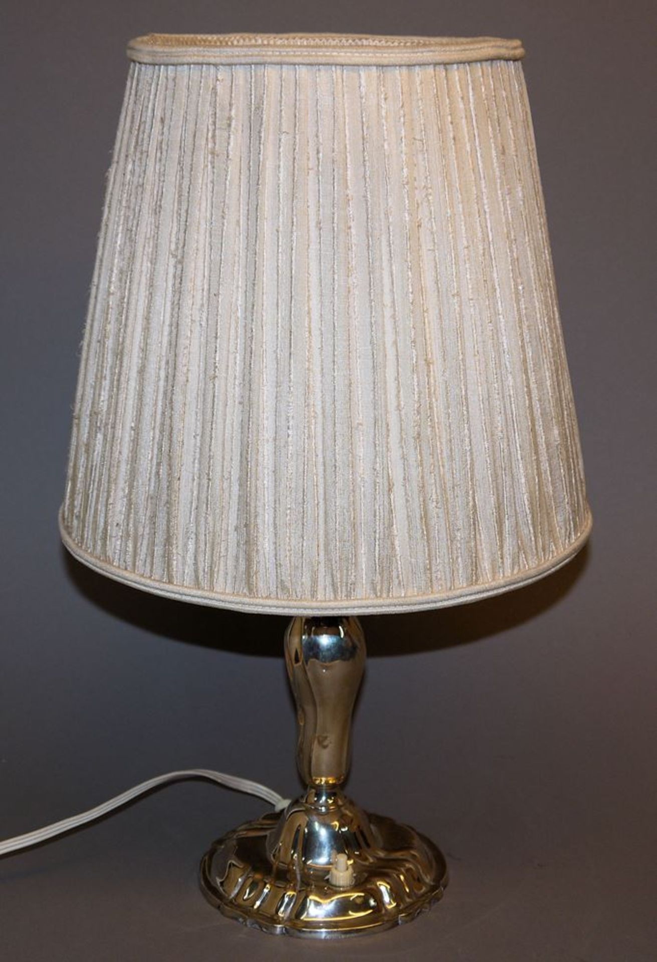 Tischlampe mit Silber-Leuchter-Fuß um 1920/30