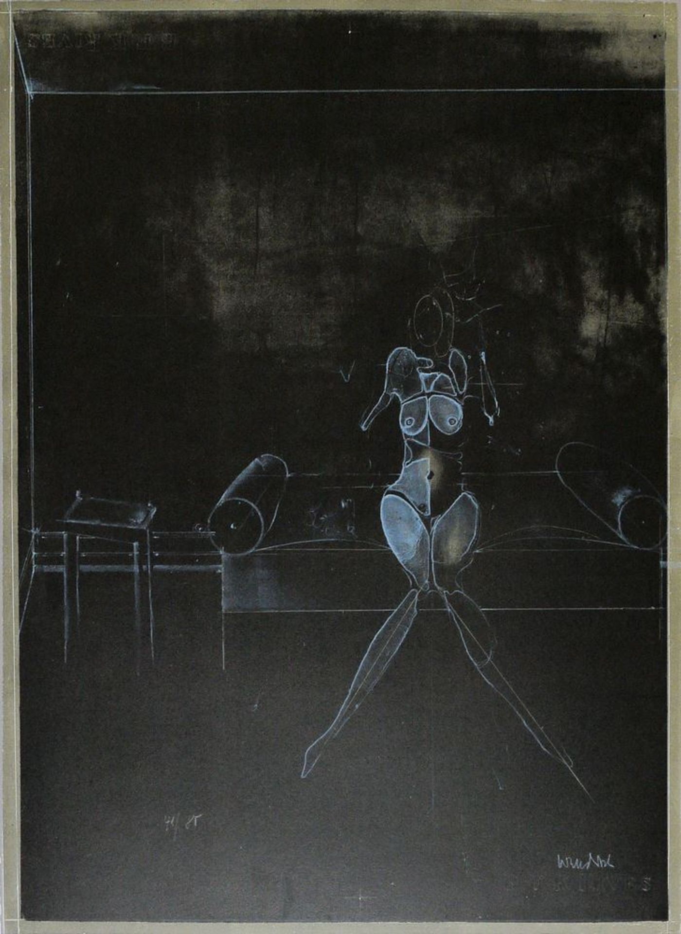 Paul Wunderlich, "Jutta", "Große Landschaft" & Tanzendes Paar mit Hasen, 3 signierte - Bild 3 aus 5
