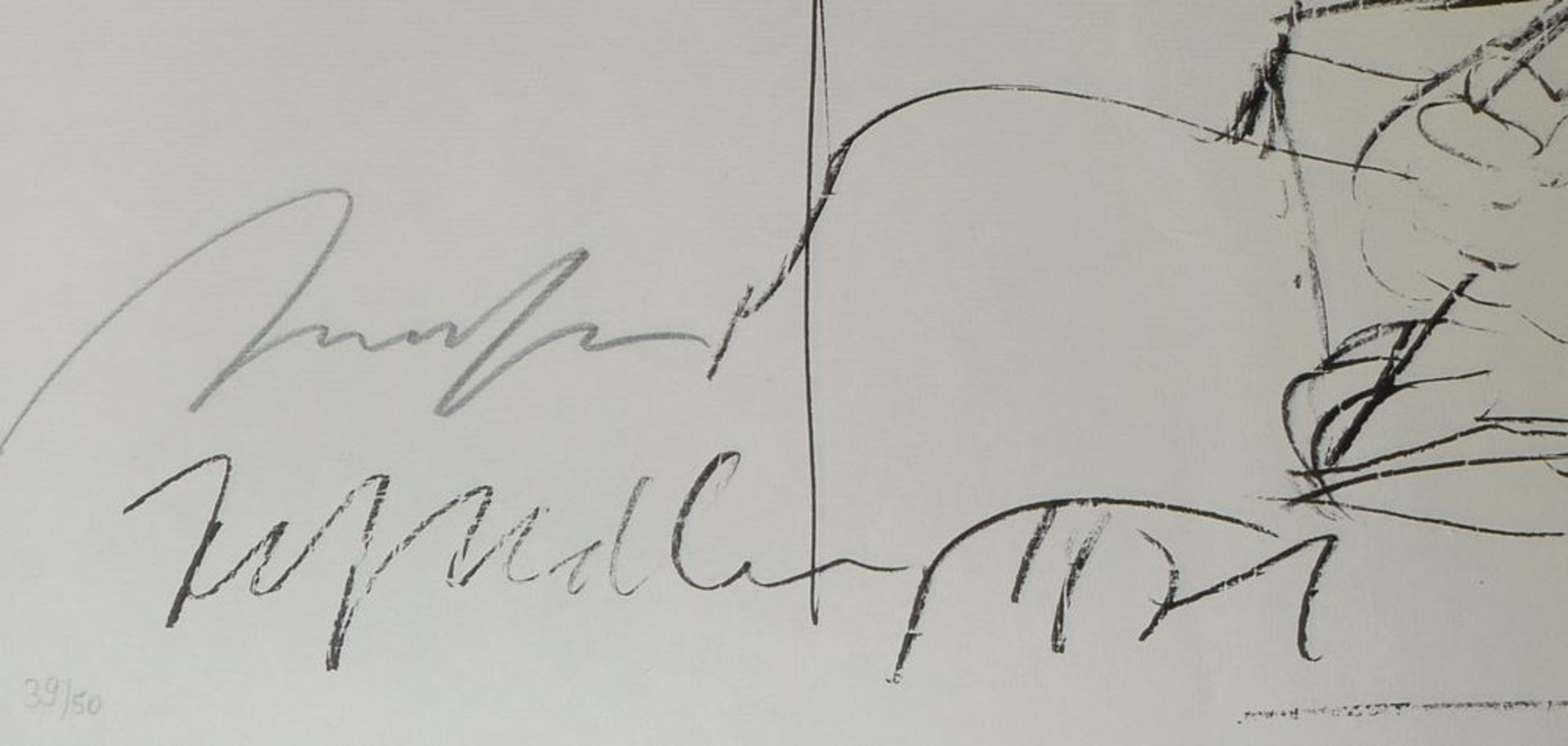 Alfred Hrdlicka, Sitzender Mann im Profil, signierte Lithographie von 1971 - Bild 2 aus 2