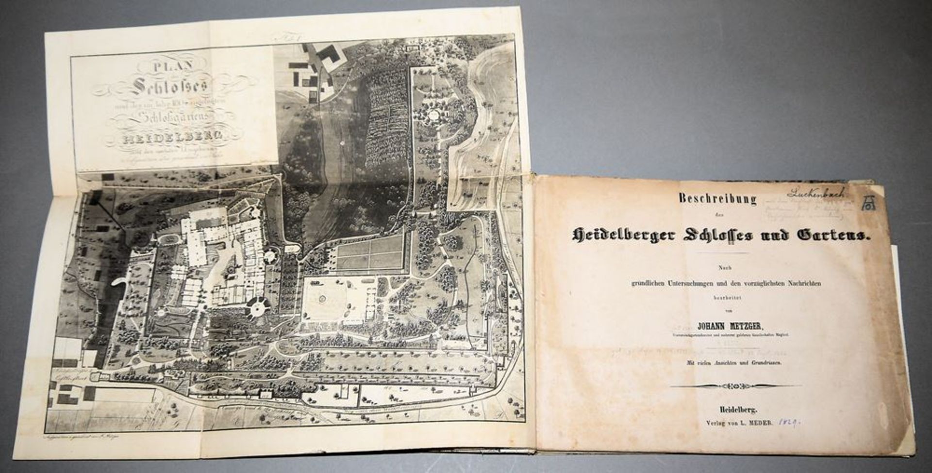 Beschreibung des Heidelberger Schlosses und Gartens mit 24 Aquatinta-Tafeln, Jo