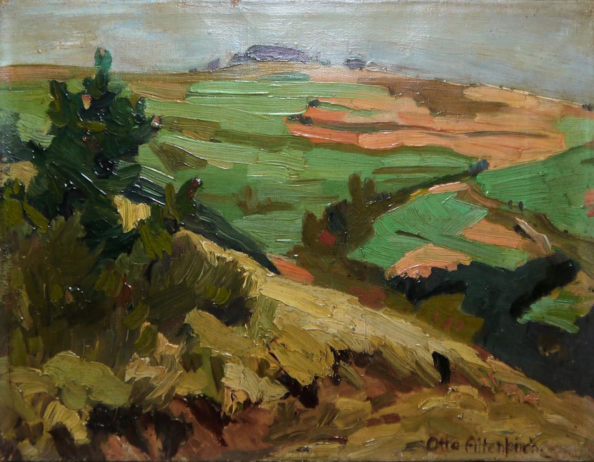 Otto Altenkirch, sächsische Landschaft, Ölgemälde 1920er Jahre