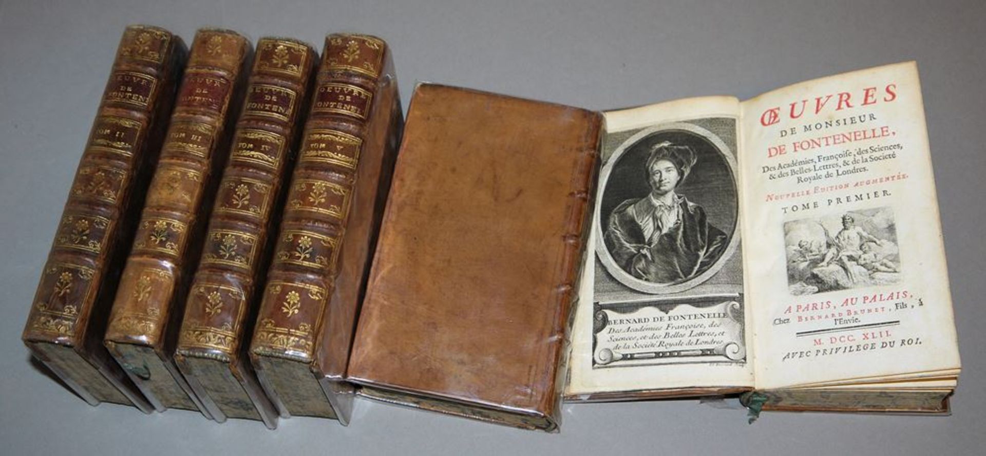 Sechs Bände Werke von Fontenelles, 1742
