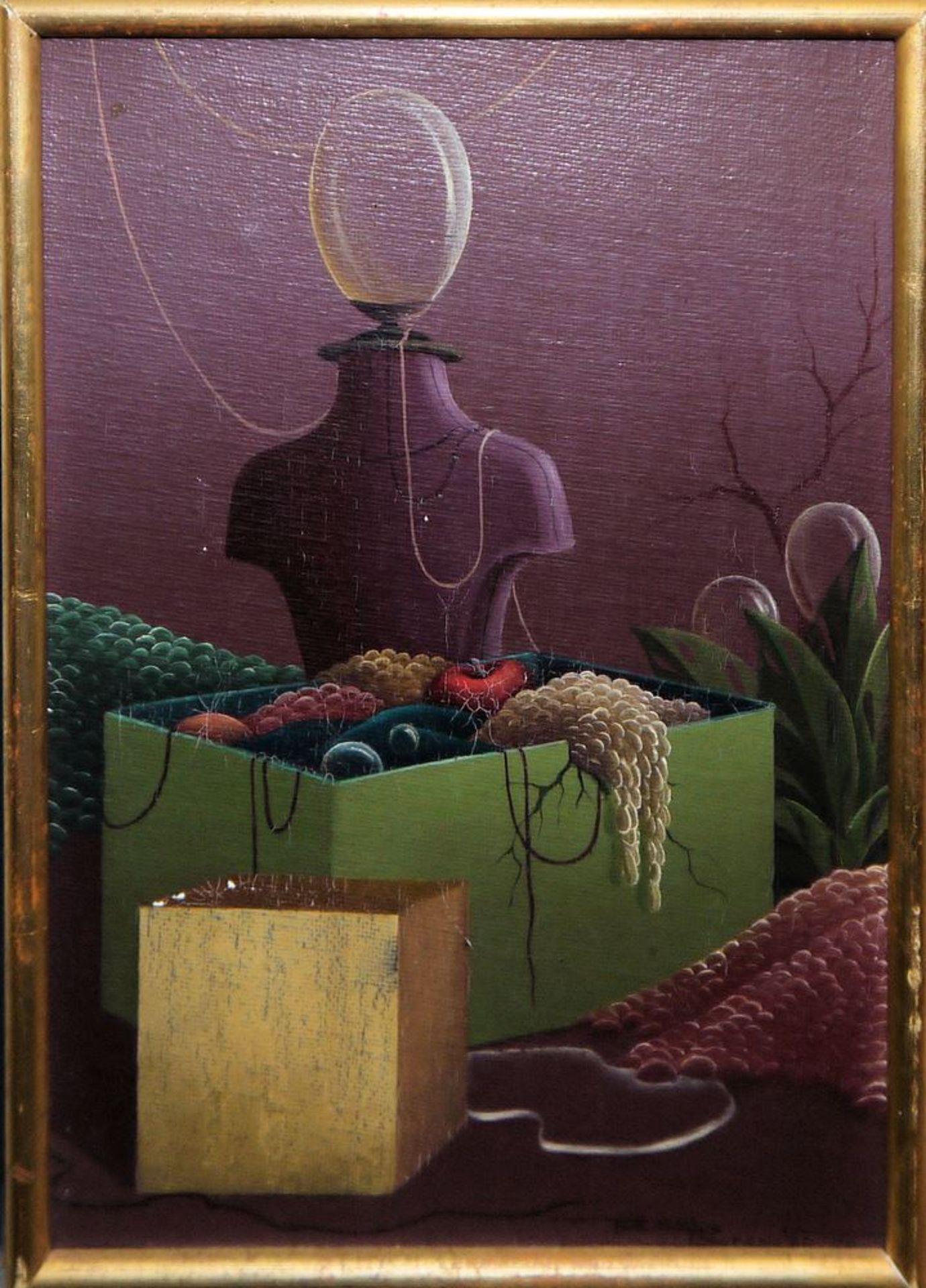 Roni Brandao, Surreale Komposition, Ölgemälde, Sao Paulo 1974, galeriegerahmt - Image 2 of 3