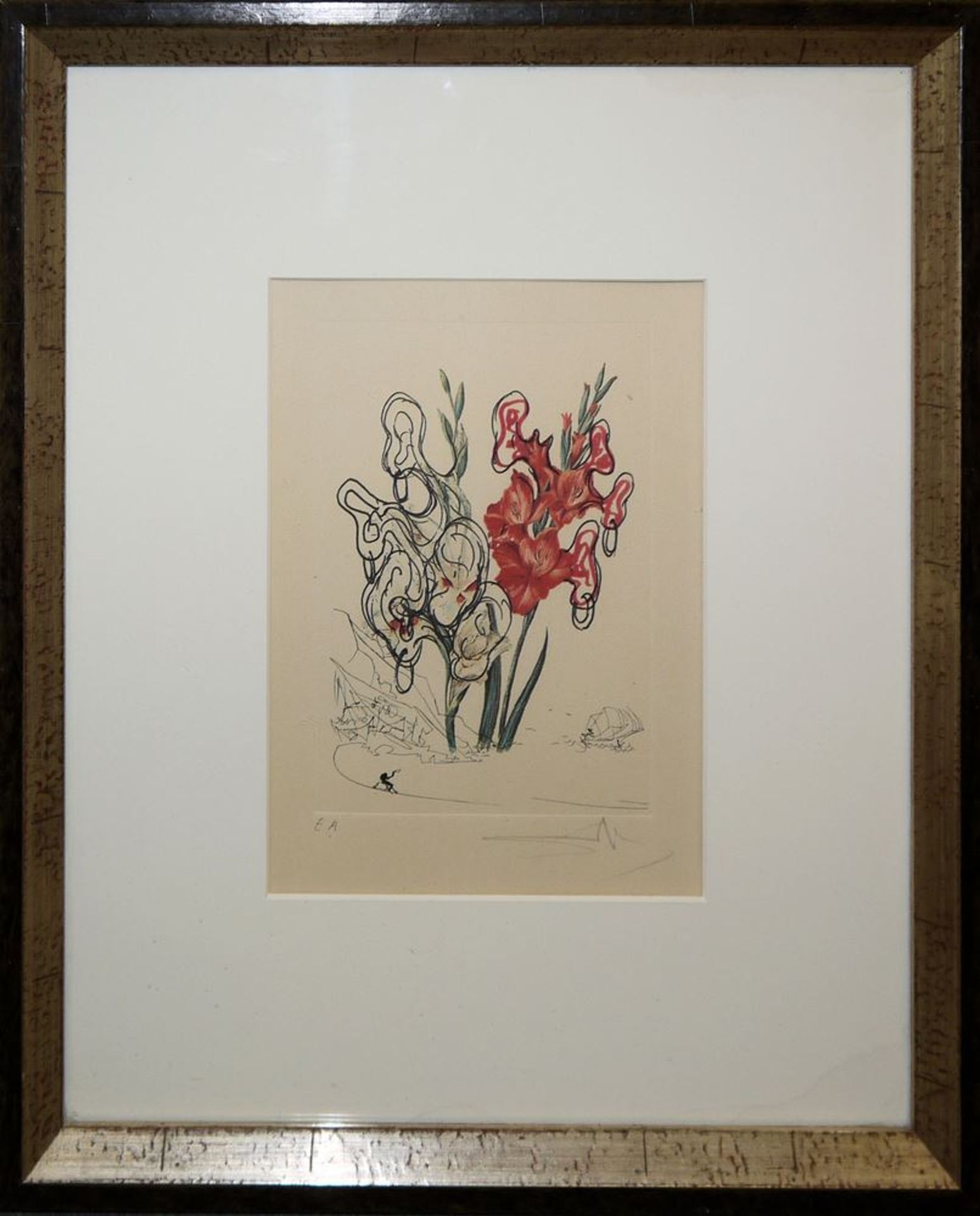 Salvador Dalí, Surrealistic Flowers, "Flor de orejas", verkleinerter Nachdruck,