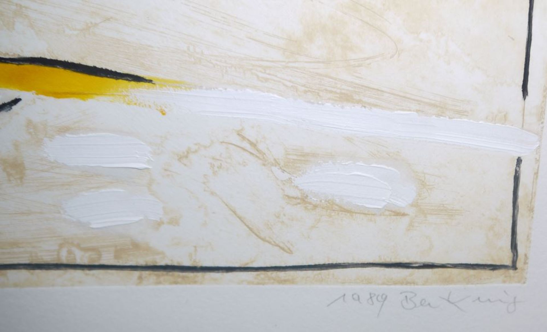 Horst Becking, Abstrakte Komposition, signierte überarbeitete Farbradierung mit - Image 3 of 3