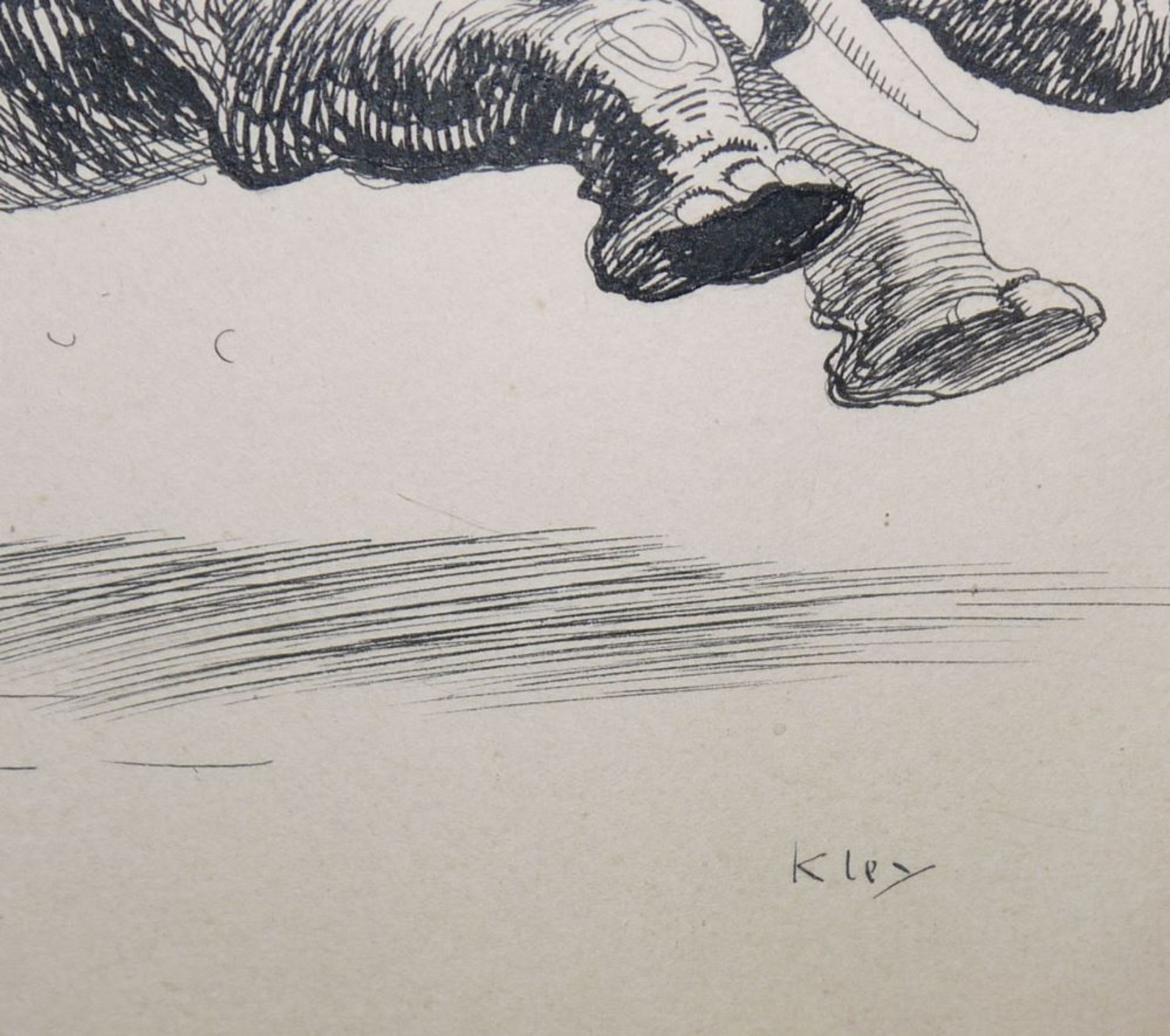 Heinrich Kley, "Skikjorning", humoristische Federzeichnung um 1900 - Image 2 of 2