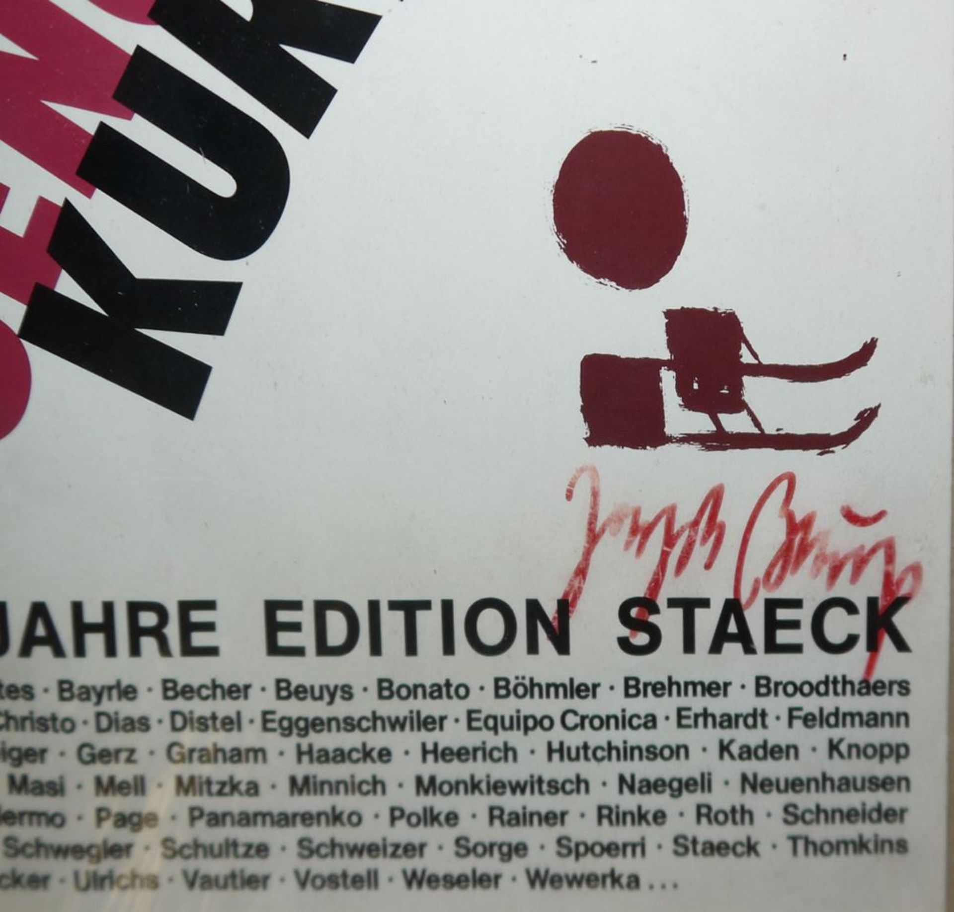 "Genommene Kurven, 20 Jahre Edition Staeck", mit Autograph Joseph Beuys, 1985, - Bild 2 aus 2