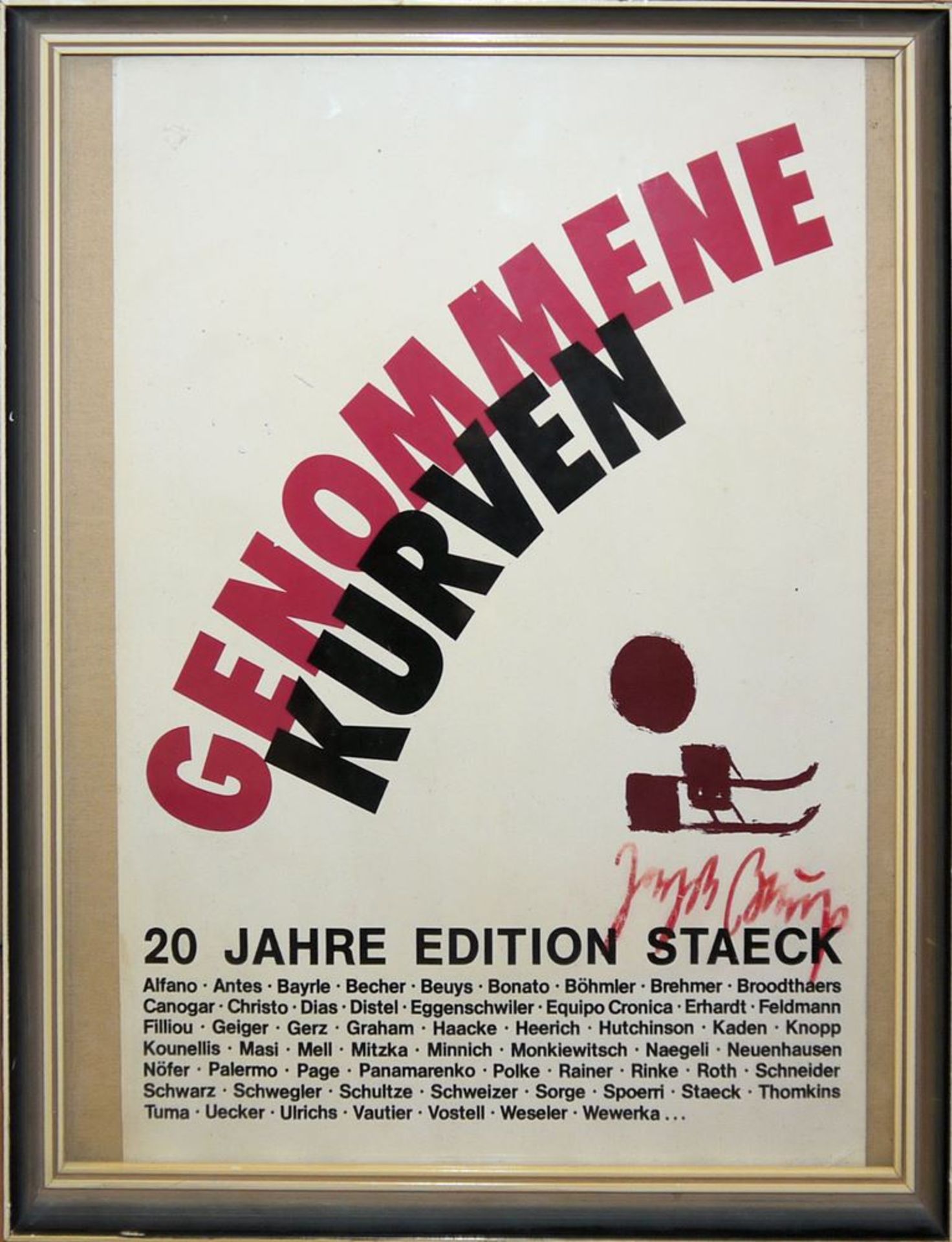 "Genommene Kurven, 20 Jahre Edition Staeck", mit Autograph Joseph Beuys, 1985,