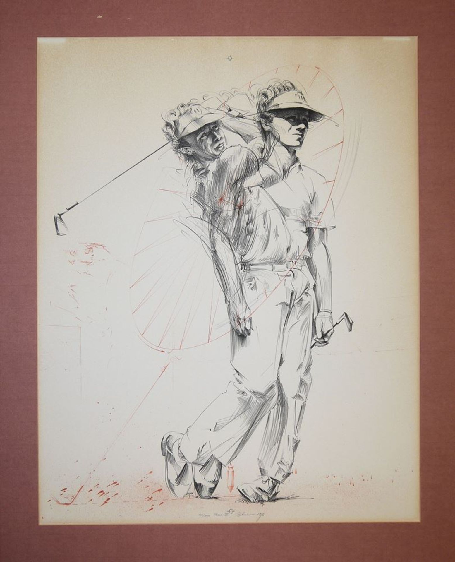 Hans Borchert, Golf - Phase I - III, 3 große Farblithographien von 1976 , sign. - Bild 3 aus 5
