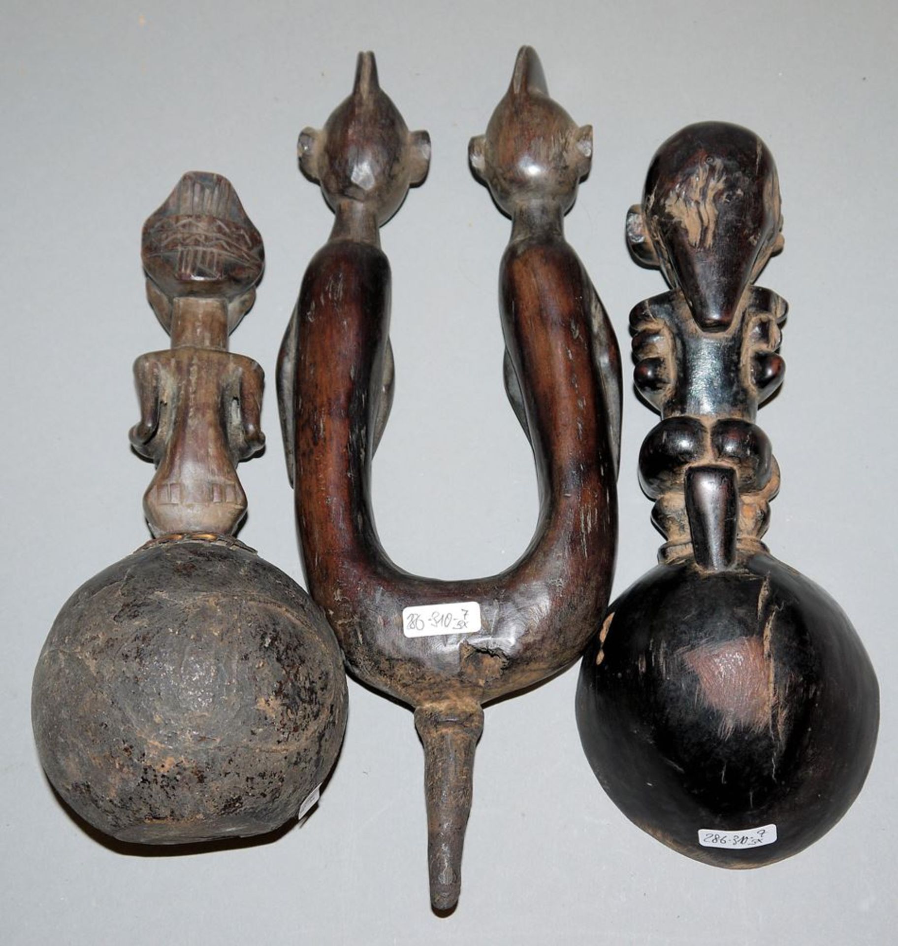 Drei Ritualobjekte der Fang, Chamba und Luba, Gabun, Nigeria, Kongo - Image 2 of 2