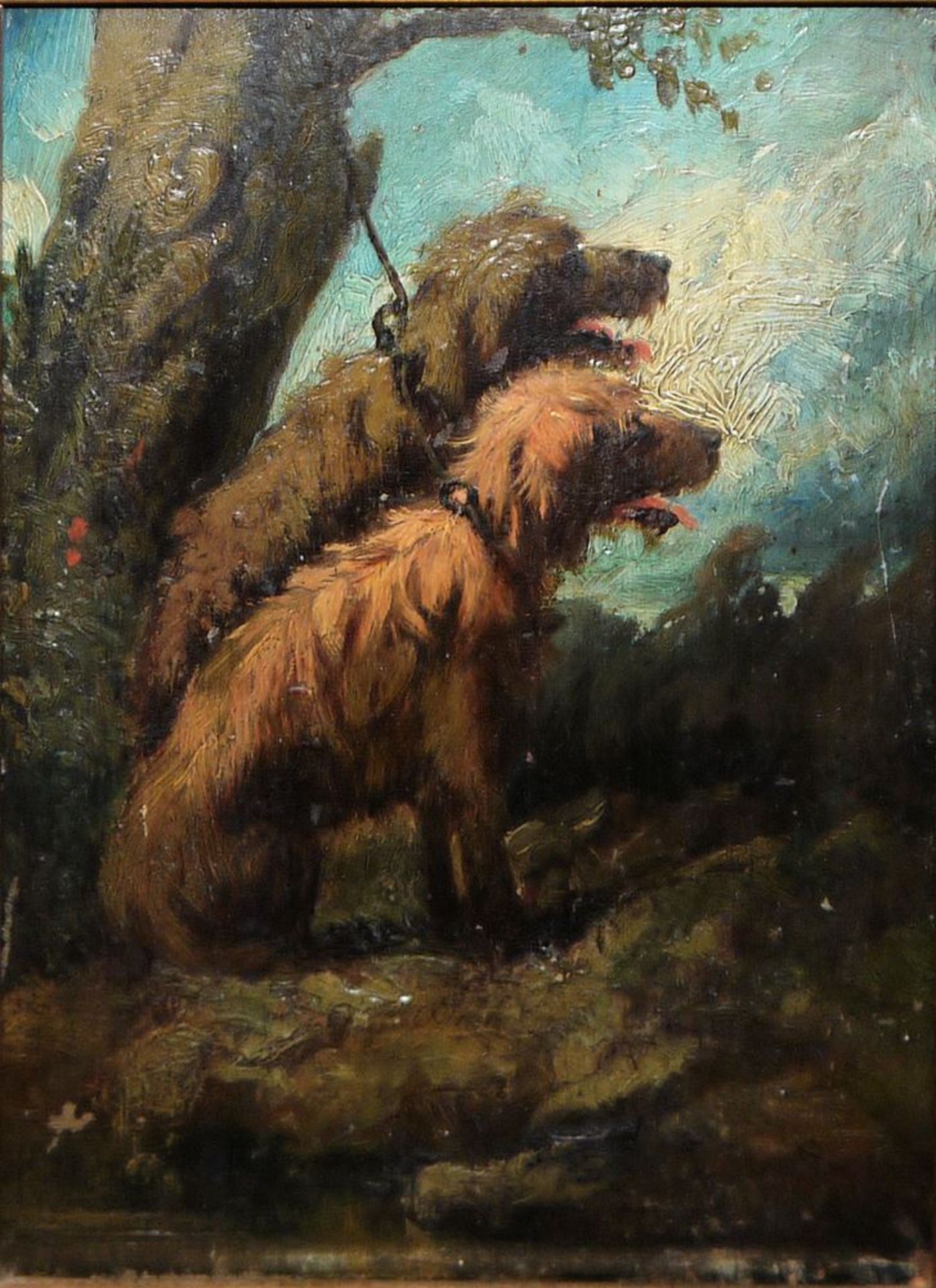 Hundemaler, 19. Jh., Zwei Jagdhunde, Ölgemälde, gerahmt - Image 2 of 3