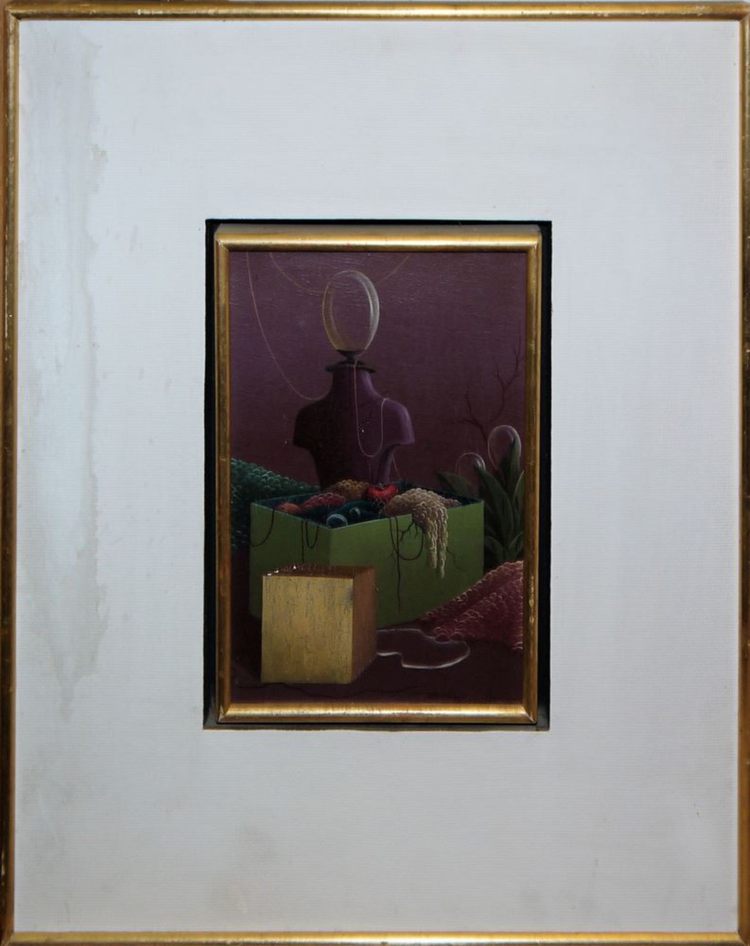 Roni Brandao, Surreale Komposition, Ölgemälde, Sao Paulo 1974, galeriegerahmt