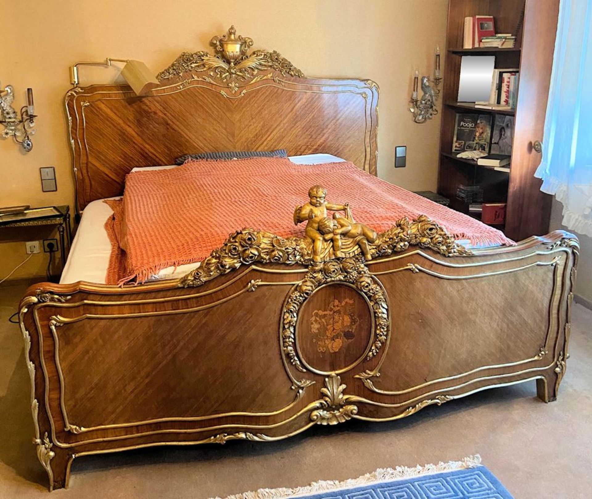 Luxus-Doppelbett im Napoleon III-Stil, um 1920/30