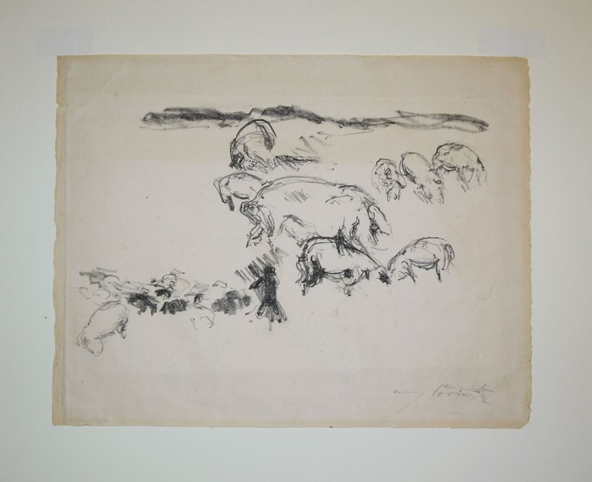 Lovis Corinth, " Herde auf der Weide", Lithographie um 1910, sign. - Bild 3 aus 3