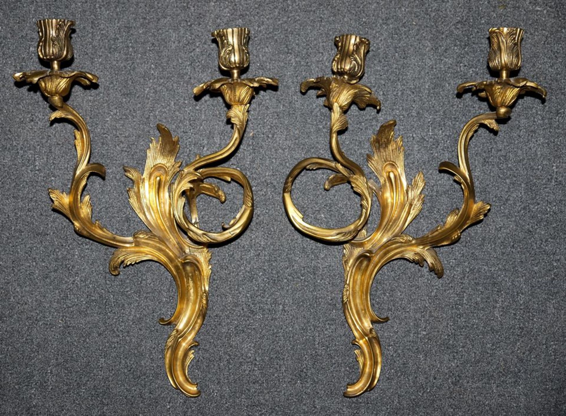 Zwei Bronze-Appliken im Rokokostil, 20. Jh.