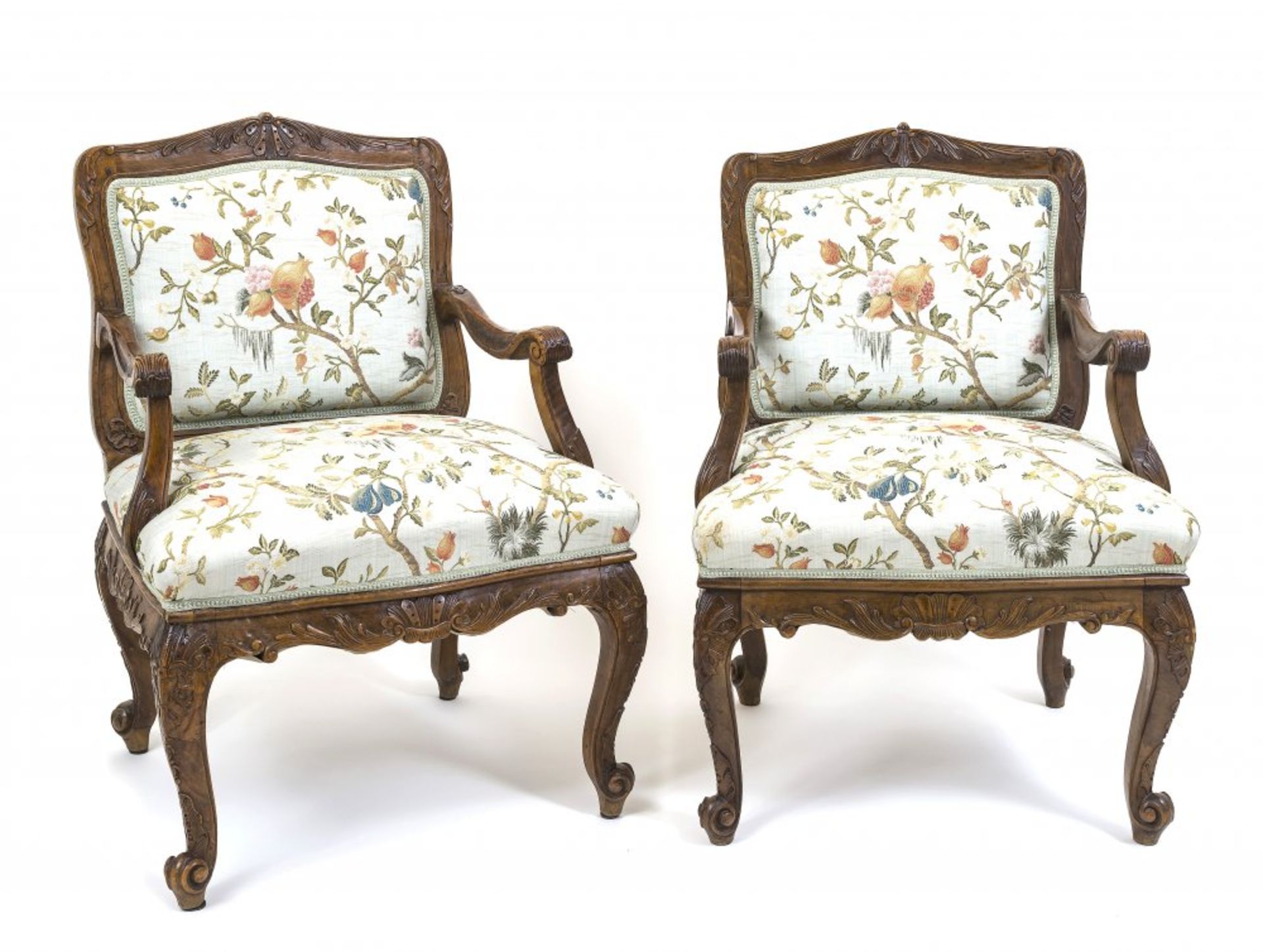 A pair of armchairs