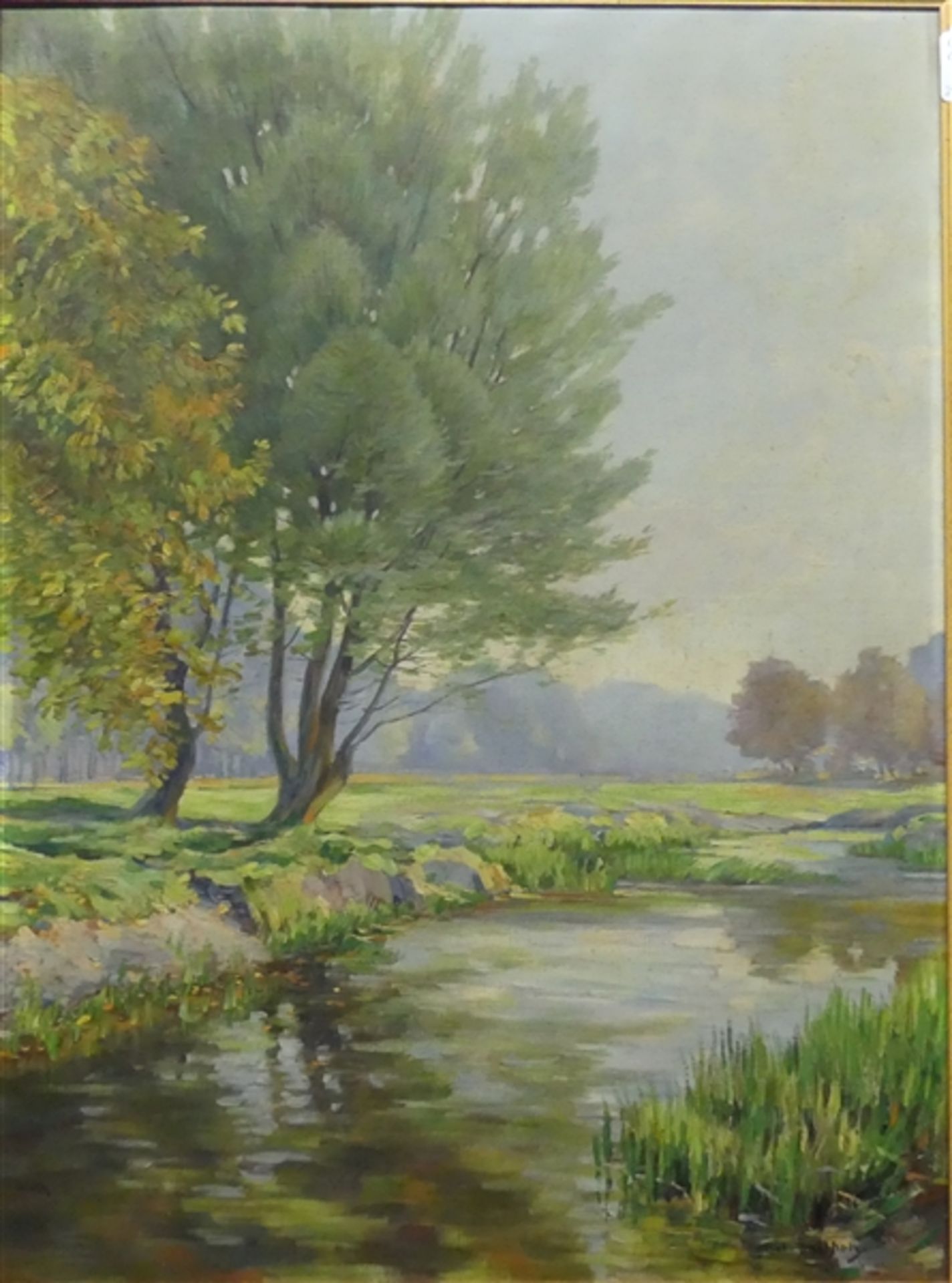 Buchholz, Robert geb. 1865, Sommerlandschaft: Bäume am Bach, rechts unten signiert, 105x79 cm, im